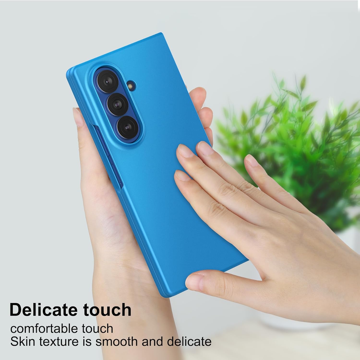 Foluu Slim Fit Case for Samsung Galaxy Z Fold 7, with Front Built-in Screen Protector, Ultra Thin Matte PC Protective Cover for Samsung Galaxy Z Fold7 5G 2025 (Blue)