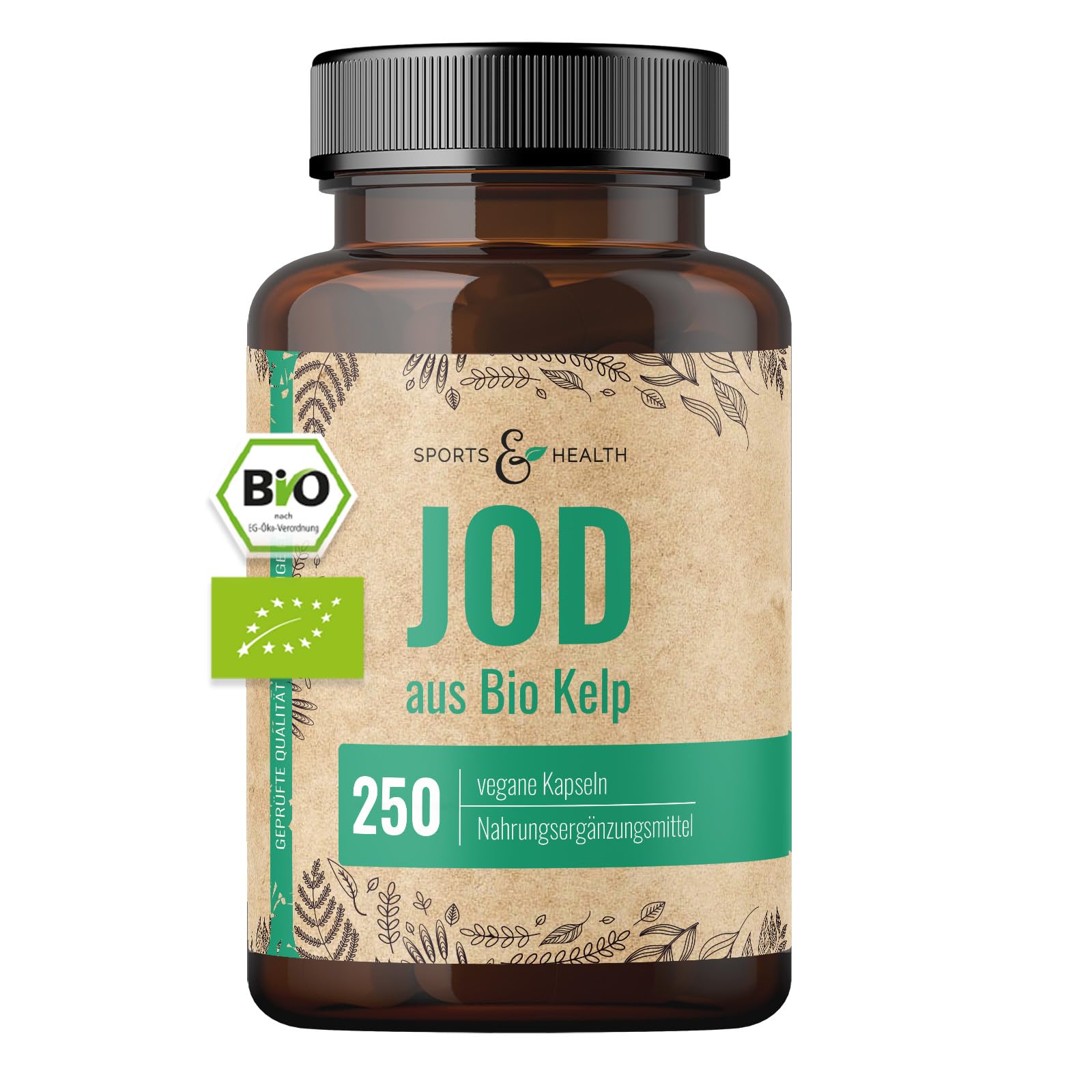 Kelp Kapseln – Natürliches Jod aus Braunalgen – Bio, Vegan – 250 Stück