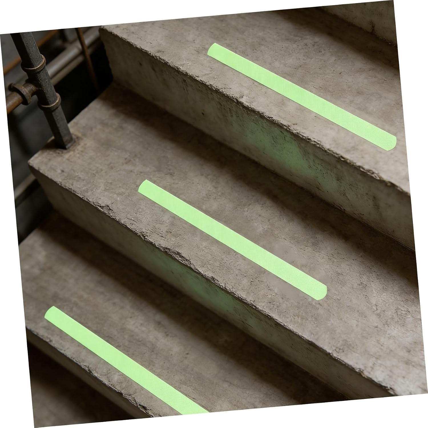 24pcs Luminous Peva Anti-skid Safety Tape Strips, Adhesive Warning Grip for Stairs and Floors, Fluorescent Non-slip Traction for Indoor Outdoor Use