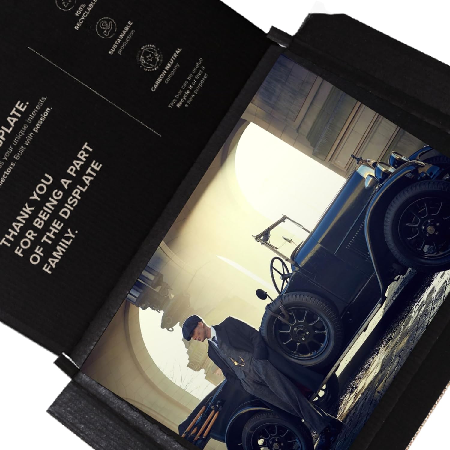 Displate Official Peaky Blinders Metal Poster Magnetic Mounting Included Licensed Artwork Modern Wall Decor Tommy Car Poster 12.6x17.7 in