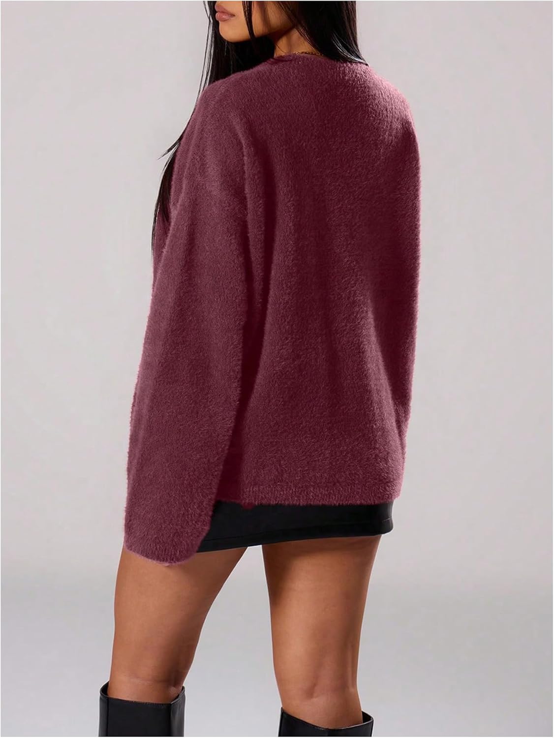 Verdusa Women's Oversized Sweater Long Sleeve Drop Shoulder Crew Neck Loose Knitted Pullovers - Image 2