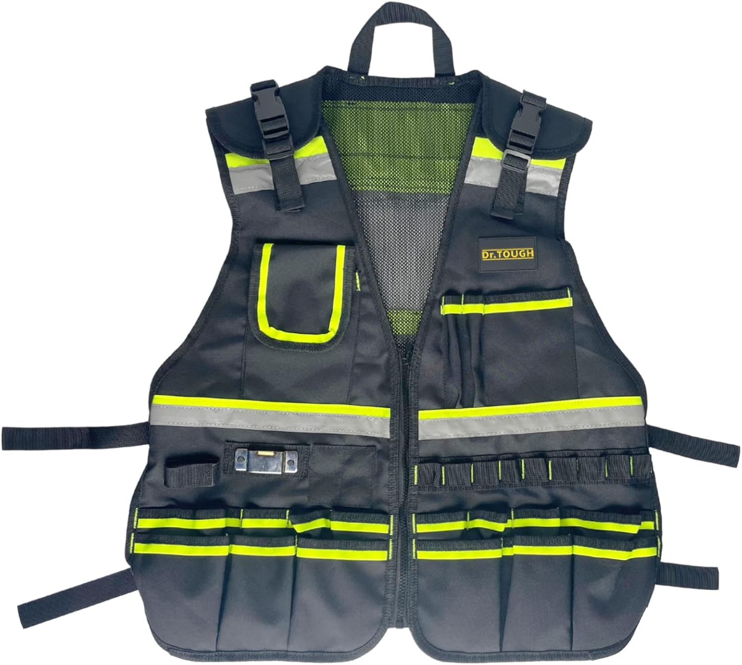 Dr.TOUGH Work Vest for Men Reflective Vest Black Safety Vest for Men Tool Vest For Carpenters Electrician