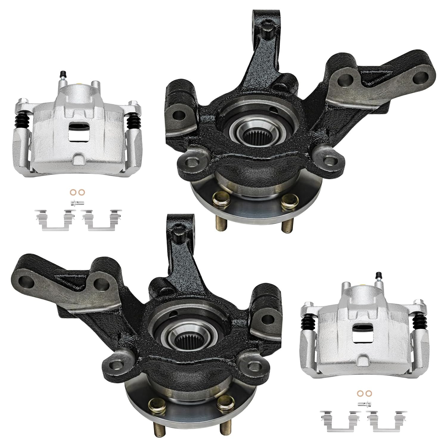 Detroit Axle - Front Steering Knuckles and Wheel Hub Bearings Brake