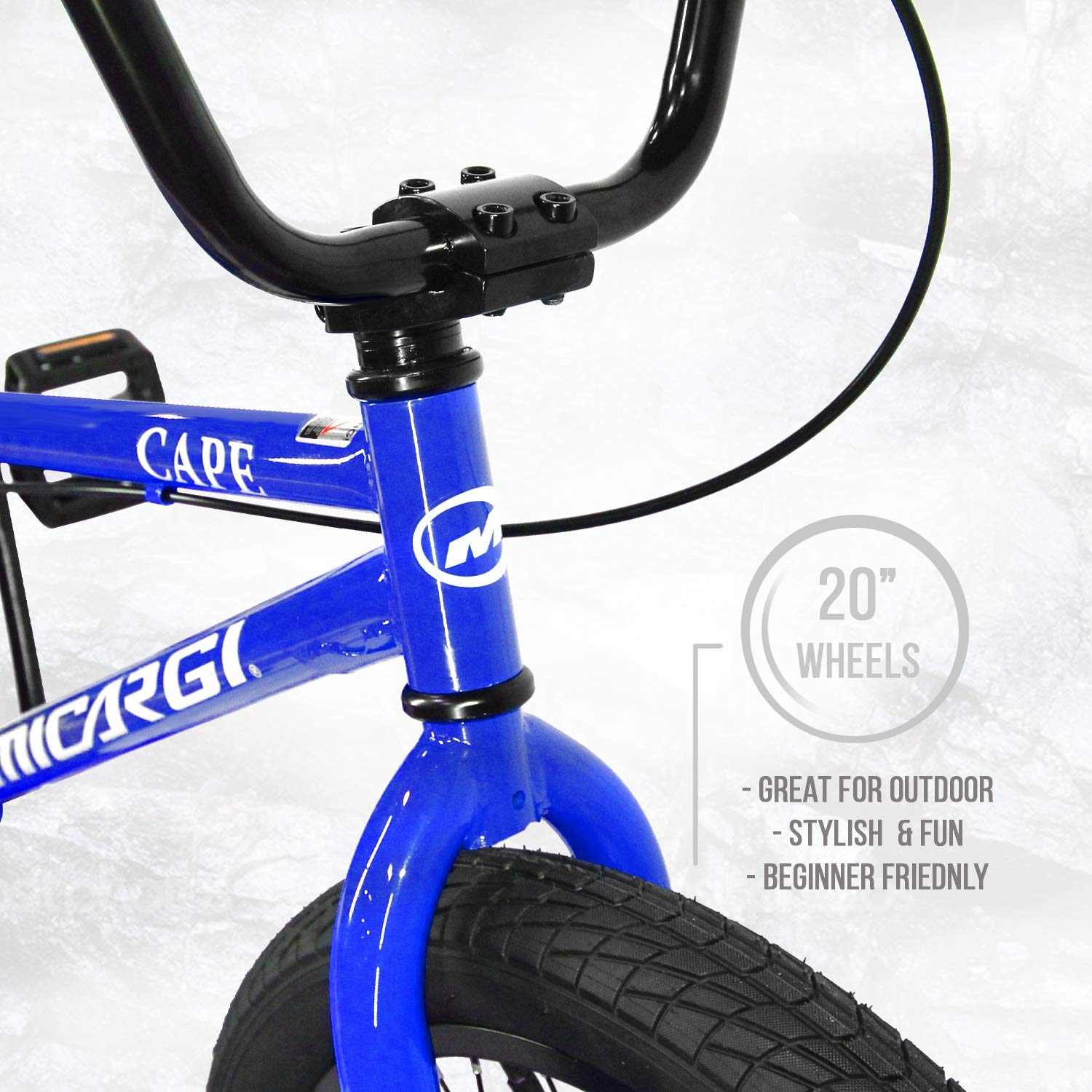 Micargi Maze Cape Sidewalk BMX Bike, 20inch Wheels, HiTen Steel Frame