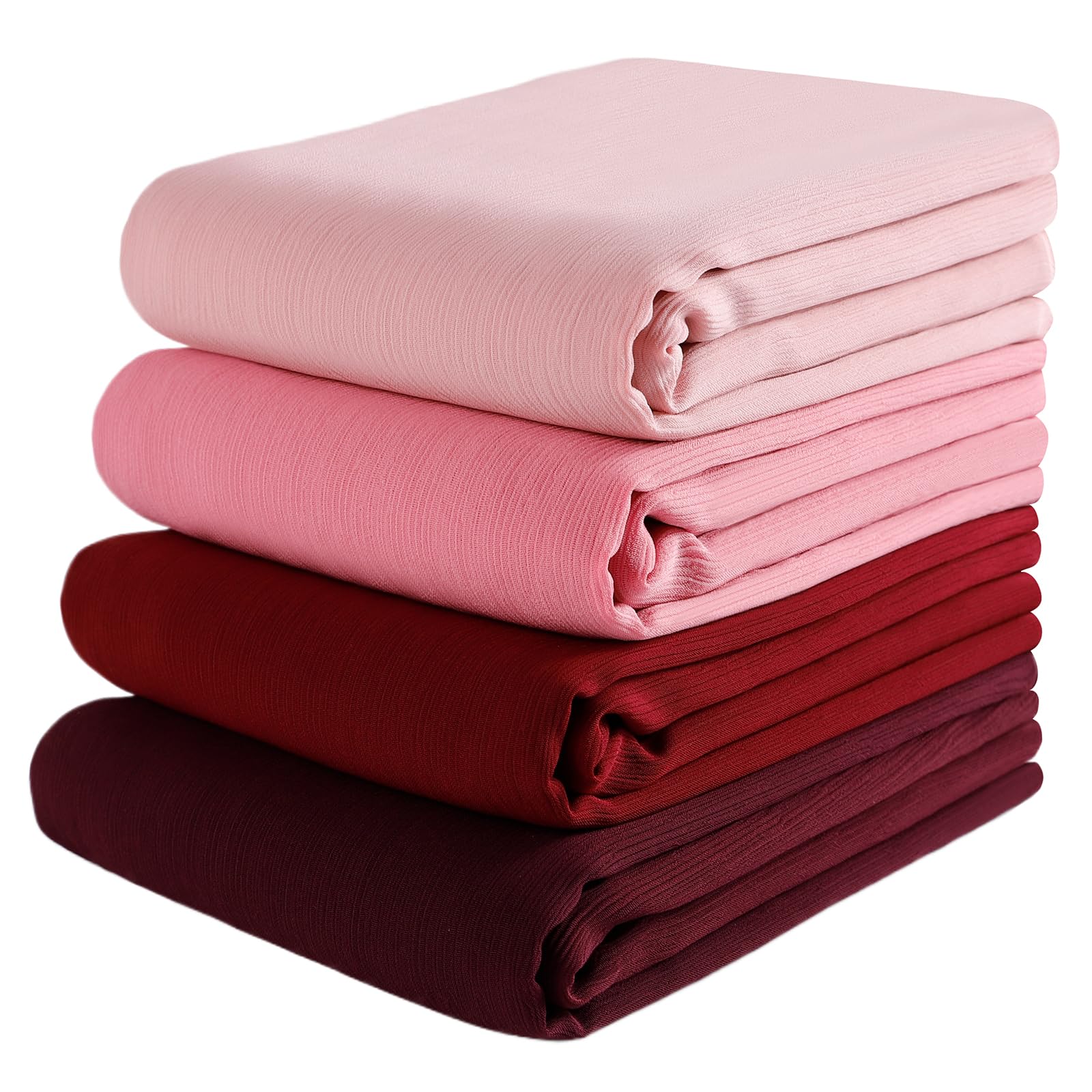 Febfim 4PCS Chiffon Crinkle Bubble Hijab Scarf Shawl, Mixcolor Zf, 175x70cm