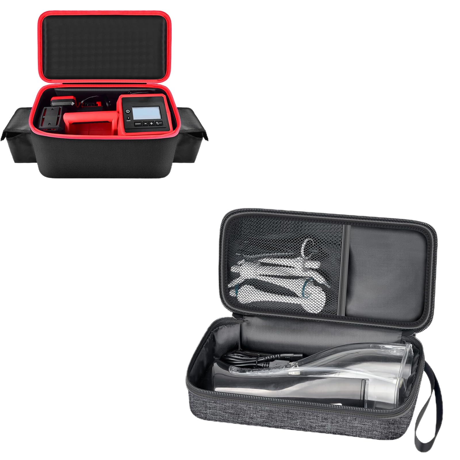 Air Compressor Bag Compatible with Milwaukee M18 Inflator 2848-20/2771-20 + Case Compatible with COSLUS/for Nicwell/for Waterpik/for Leominor/for Bitvae Water Dental Flosser Teeth Pick Cordless