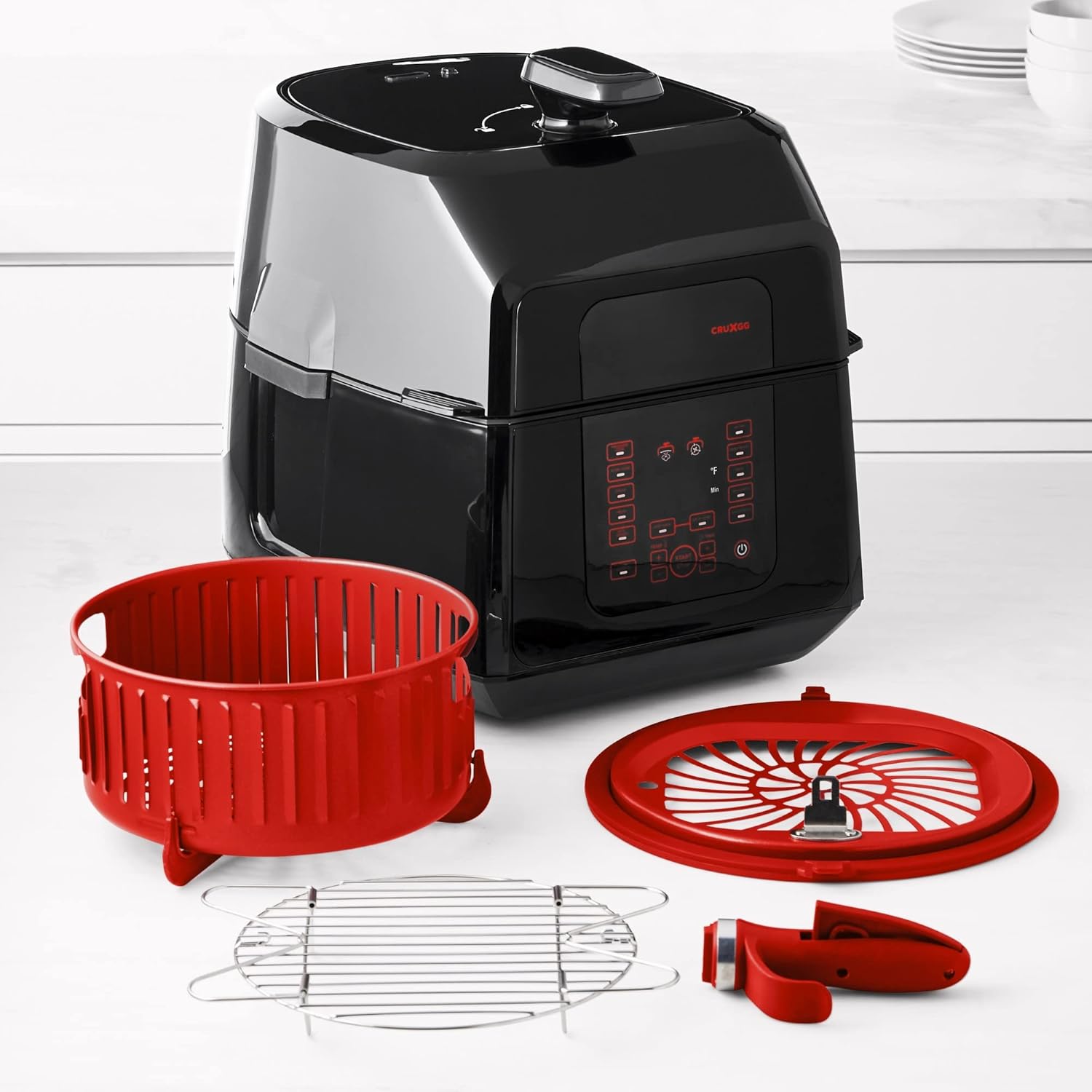 MUSA 6.5 Qt. Air Pro Cook & Fry Pressure Cooker and Air Fryer with accessories