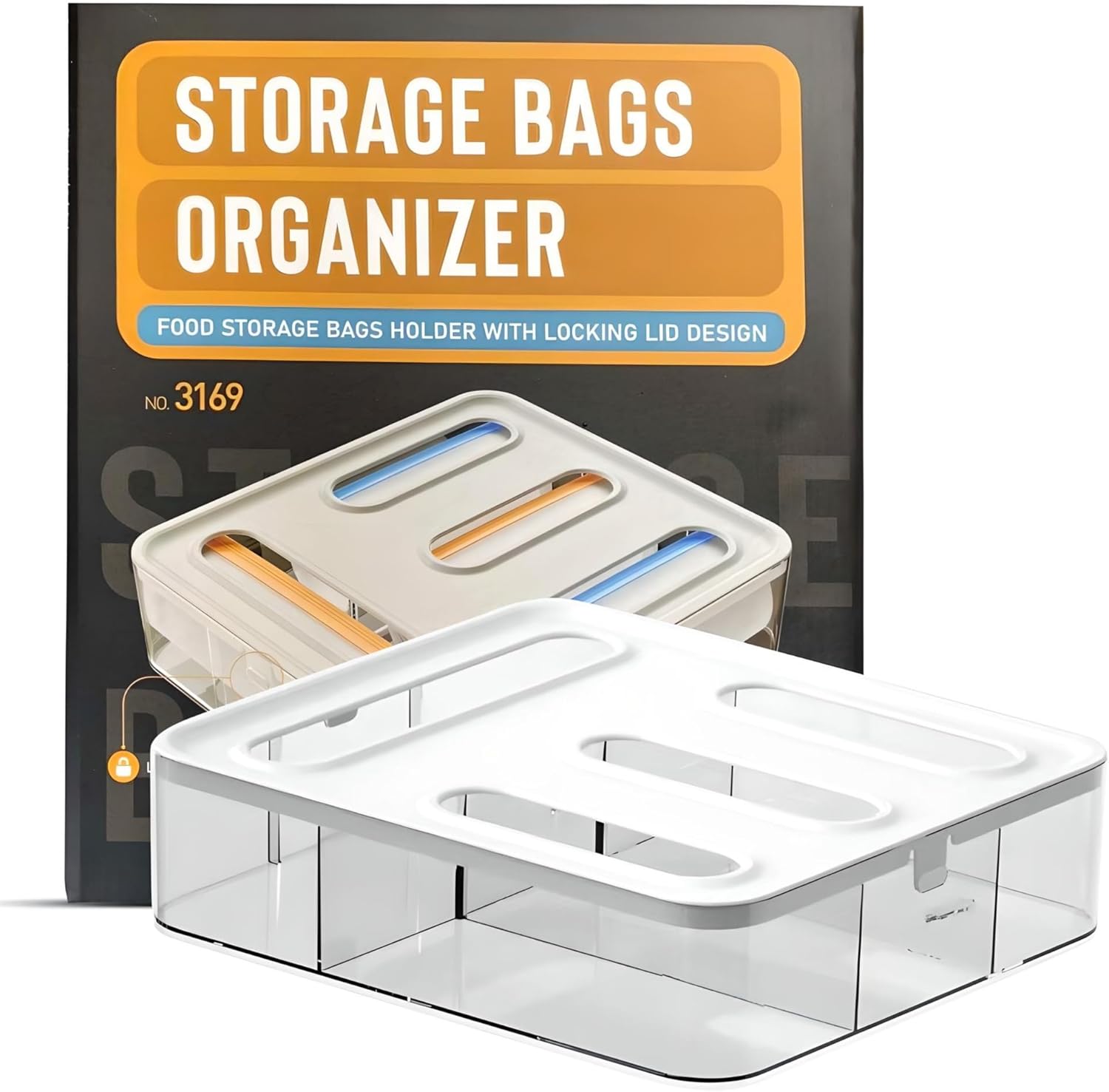 DANFFI Ziplock bag organizer, Plastic bag organizer for