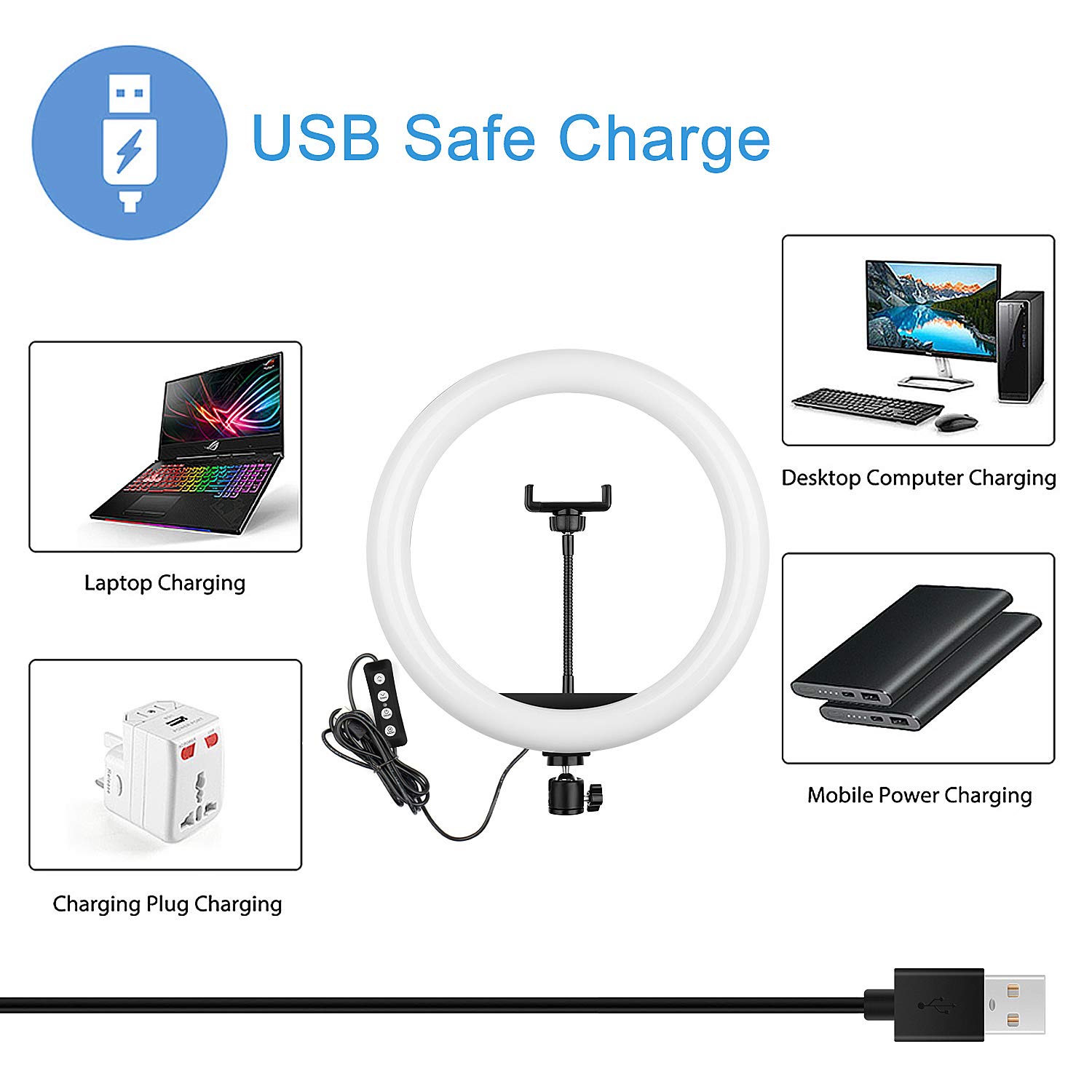 Amazon | リングライト 携帯電話ホルダー付き 12インチライト