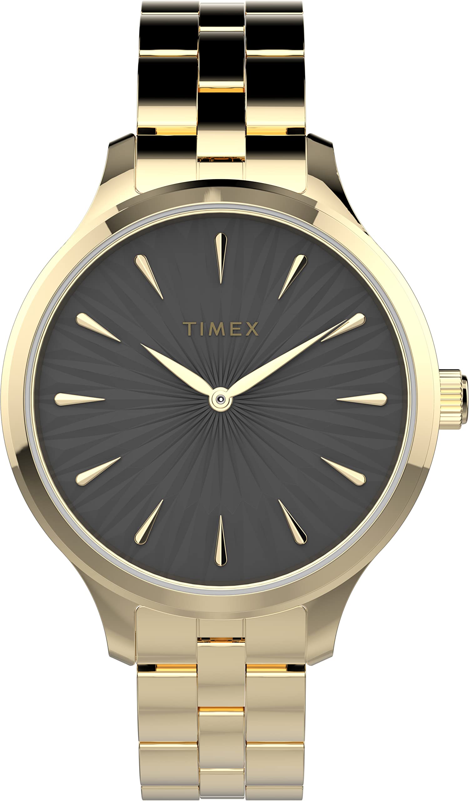 TIMEX Women Stainless Steel Analog Black Dial Watch-Tw2V06200, Band Color-Gold (B09JNCYZ83) Amazon Price History, Amazon Price Tracker