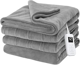 The Micro-Fiber Heating Blanket can Heat up Quickly, be Machine Washed and Automatically Shut Off After 12 Hours.(Dove Grey)