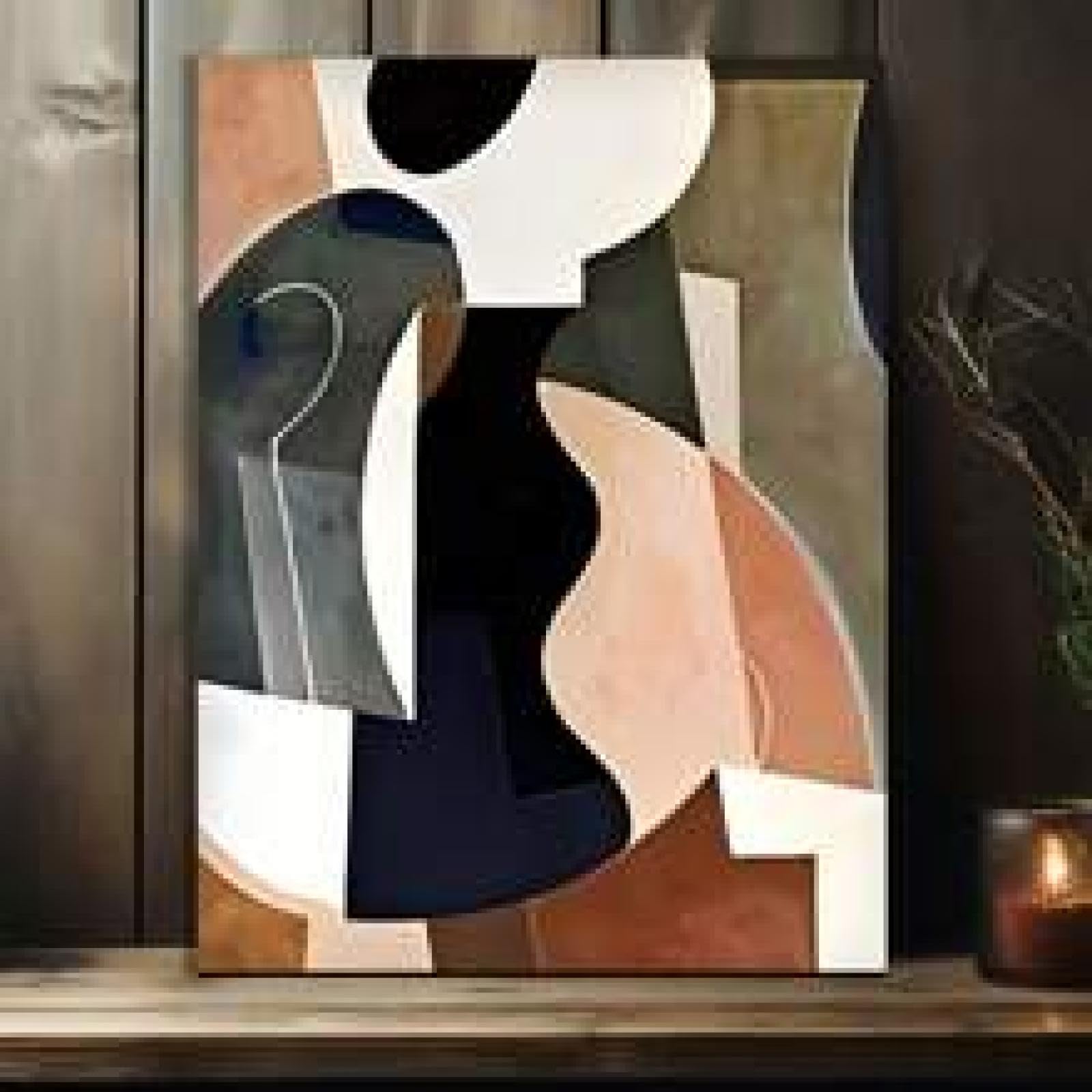 XBTYKPB Cuadro sobre lienzo con formas geométricas abstractas, decoración de pared, pósteres de lienzo adecuados para dormitorio, oficina, sala de estar, impresiones artísticas, marco de 80 x 120 cm