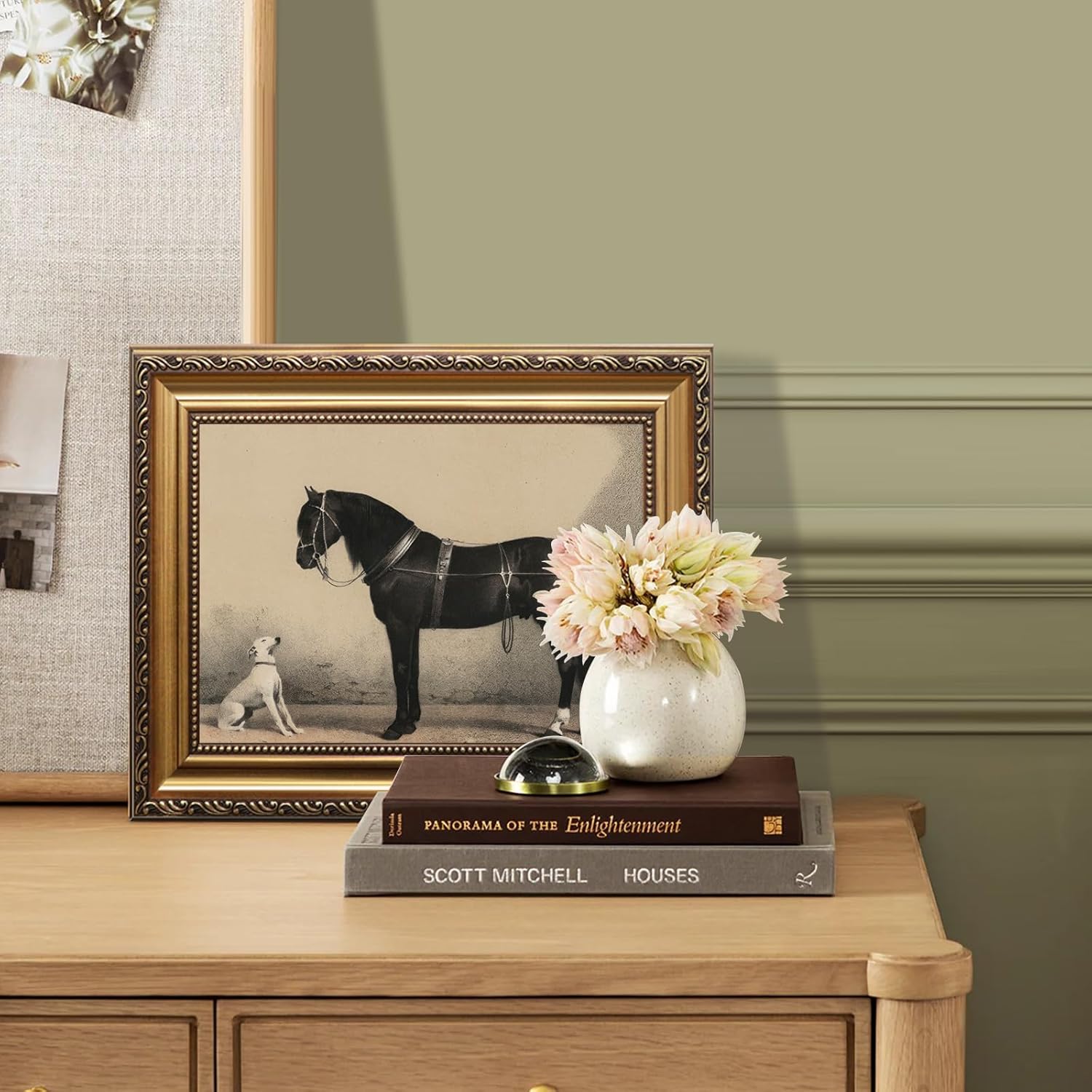 ASTRDECOR Classic Horse Wall Art Prints, Vintage Rustic Farmhouse Country Wall Decor, Vintage Western Canvas Prints, Antique Picture Frame Oil Painting for Living Room, Office, Bedroom - 9x12Inch