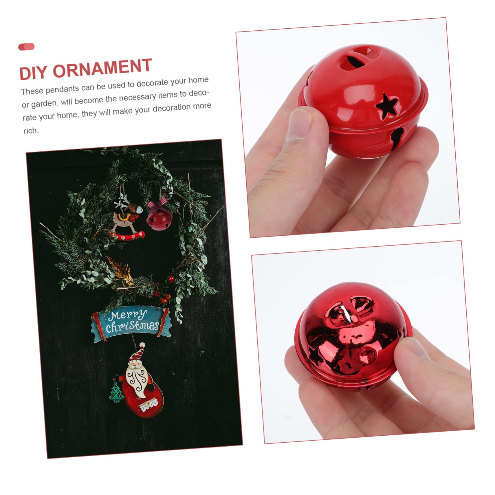 Cabilock 6 Set Campane Di Natale Campane Artigianali Di Natale Imbottitura Per Calze Di Natale Ghirlande Di Natale Decorazione Di Caramelle Natalizie Rosso Ferro Da Stiro 20 Pezzi * 6