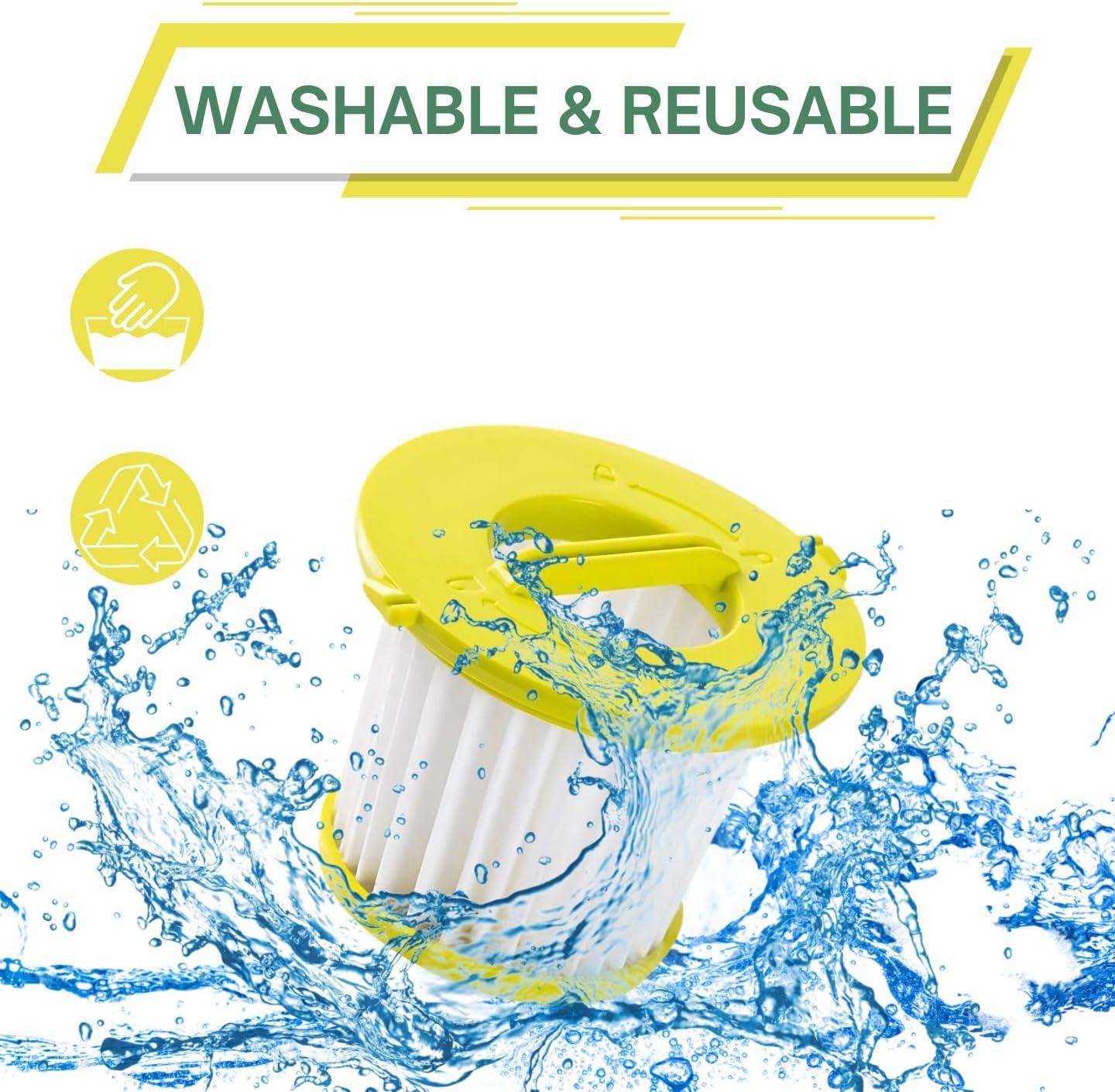 Nispira True HEPA Filter Replacement Compatible with Ryobi ONE+ 18V Handheld Vacuum Models PCL700 PCL704 PCL705, 3 Packs