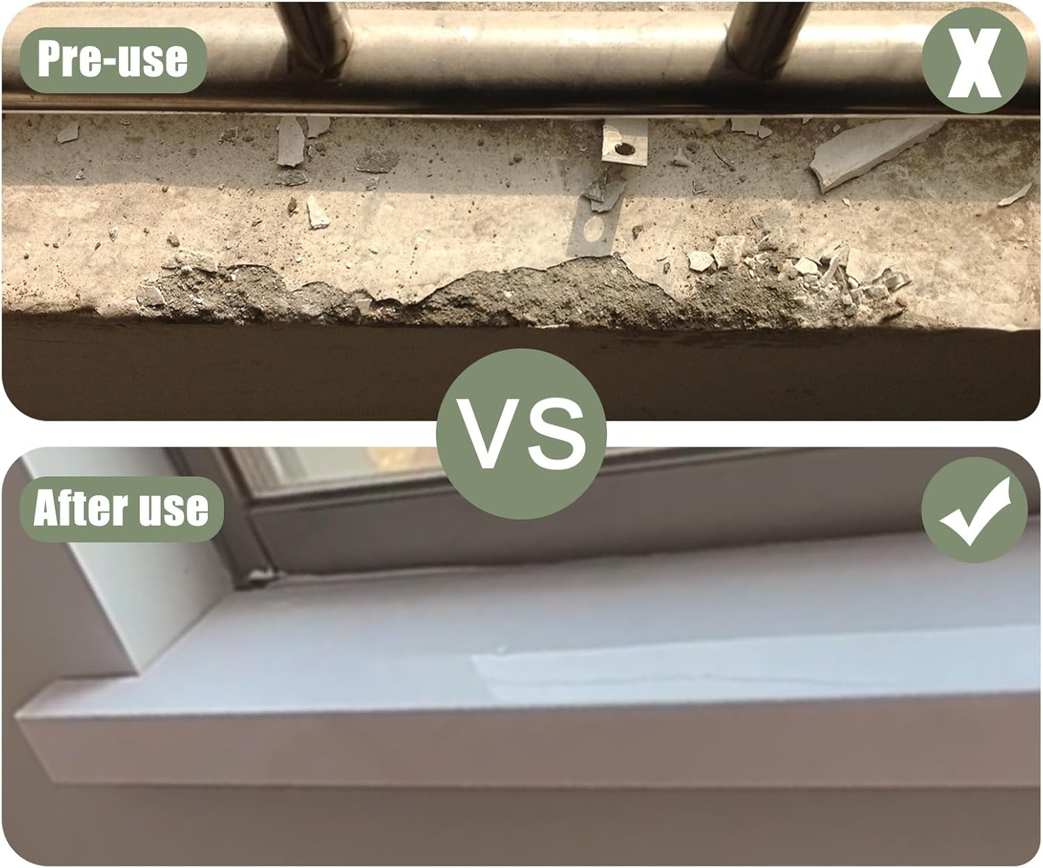 Marble Texture Window Sill Protectors - Dark Gray Ledge Covers, Mirror Finish Nosing Board for Balcony, Non-Rust, 160x10cm / 63x3.9in, Durable & Stylish