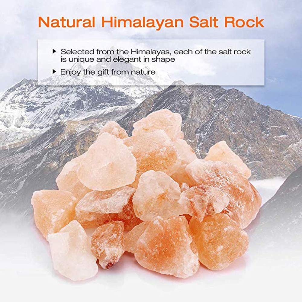 LÁMPARA de Sal de Crystal Rock, lámpara de Sal de Himalaya Rosa Natural, con regulador de Intensidad y Botella de Vidrio para purificación de Aire, iluminación y decoración
