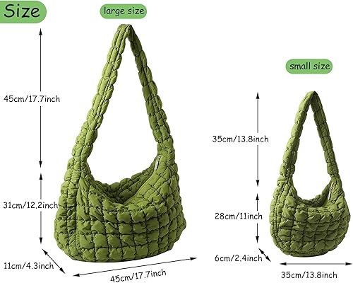 Miniatura 5 de Bolsa acolchada para mujer, bolsa de hombro acolchada, bolso grande tipo hobo ligero, de nailon acolchado