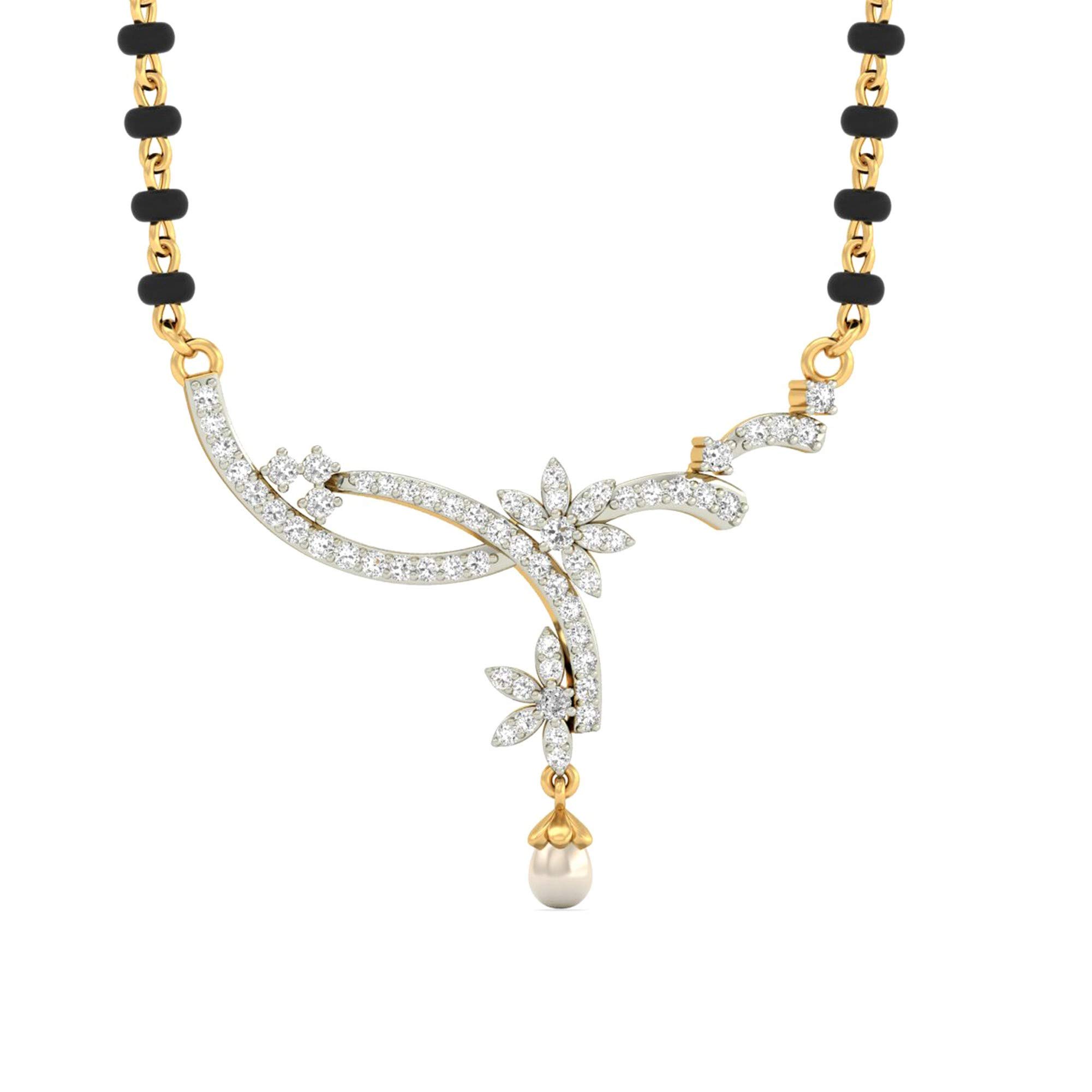 Yellow Gold and Solitaire Mangalsutra for Women