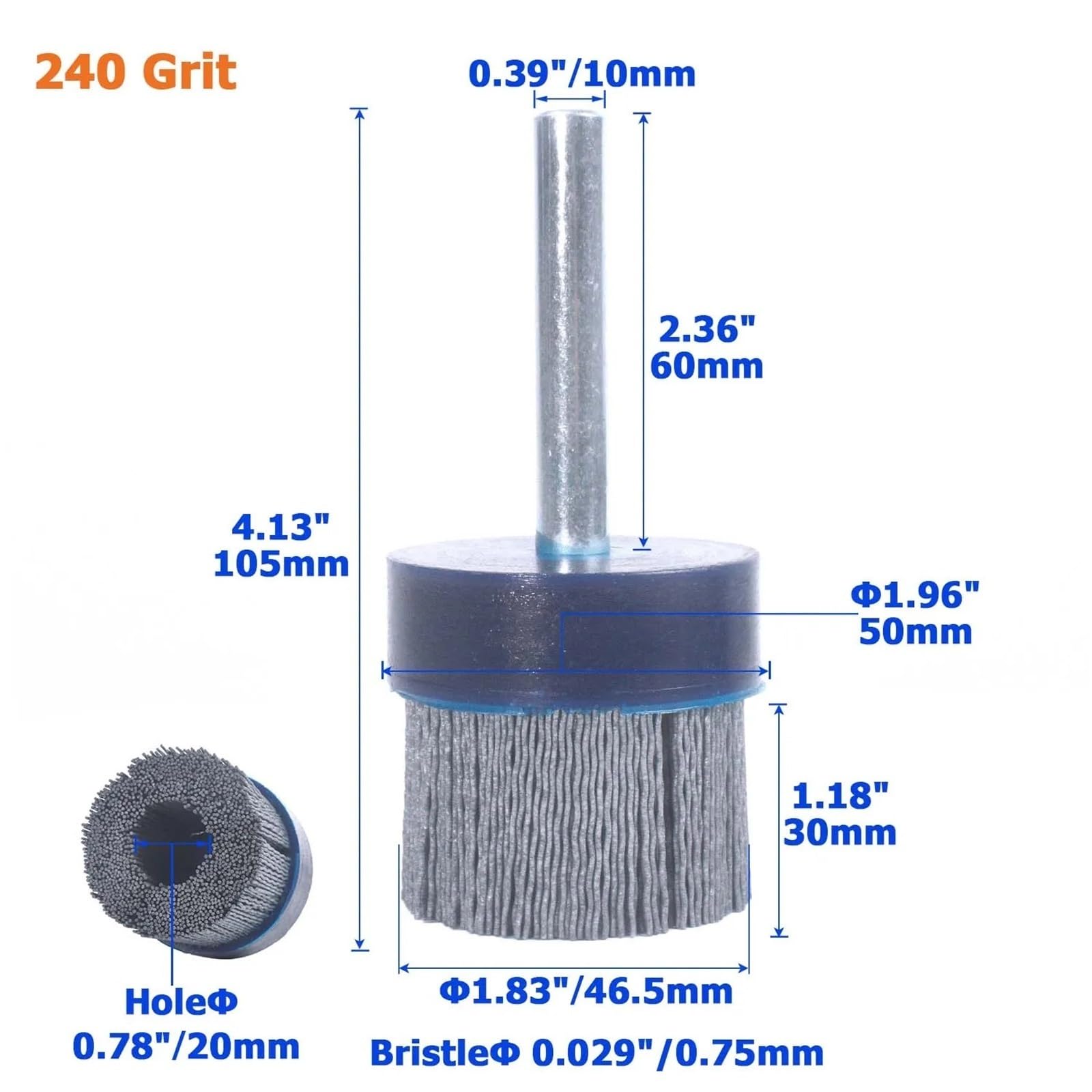 Szczotki ścierne z nylonu tarczowego Węglik krzemu Wykańczanie powierzchni Gratowanie Usuwanie rdzy Szczotka do czyszczenia Mocna frezarka CNC(Grit240 Dia50mm)