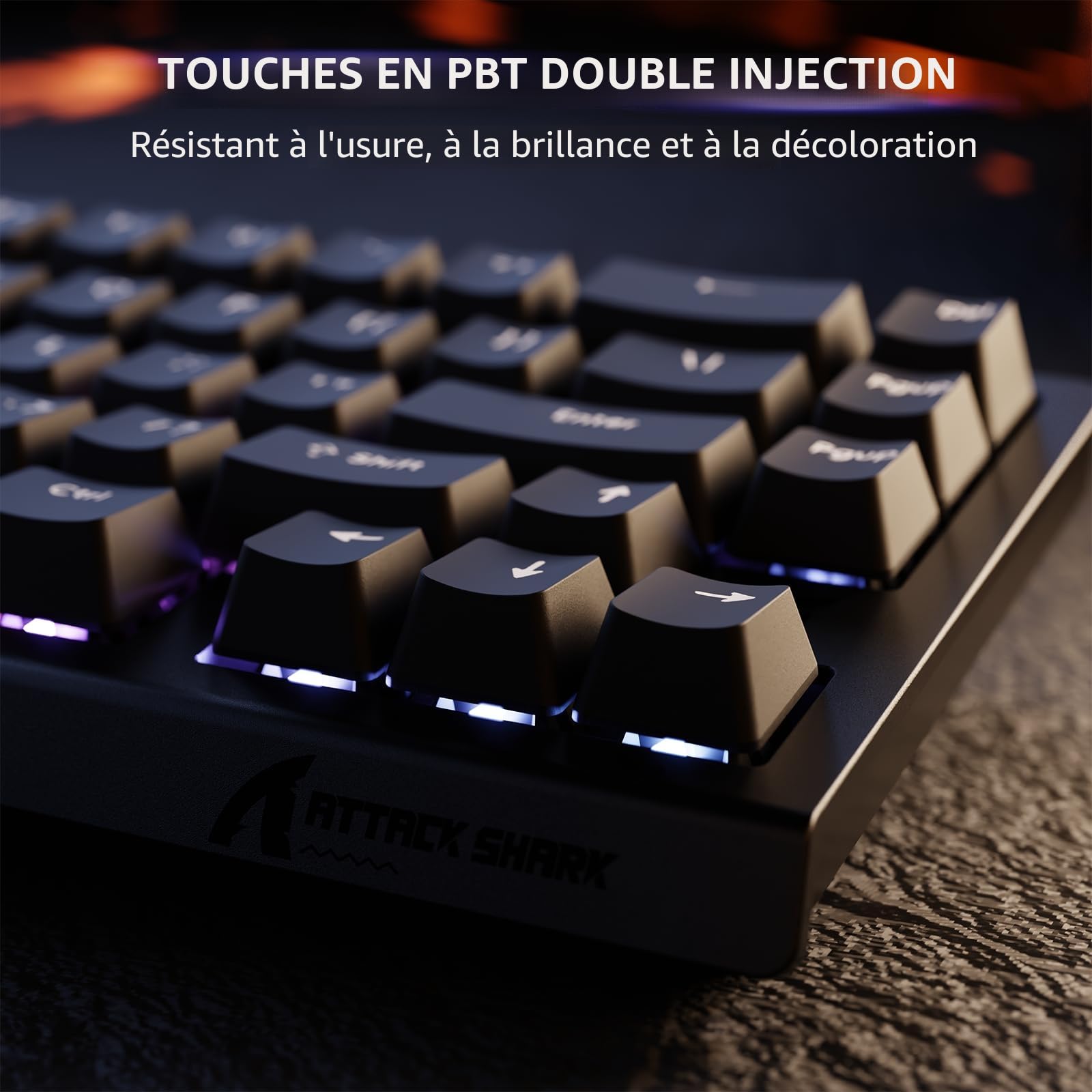 ATTACK SHARK X68 HE Clavier 8000Hz Rapid Trigger, Clavier Gamer Filaire RGB 60% avec Précision RT de 0,01 mm avec Interrupteur Magnétique, Actionnement Réglable, Snap Tap, pour PC/Mac, Noir
