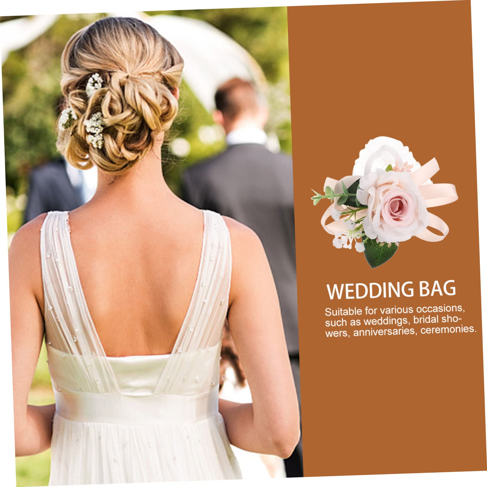 MAGICLULU 6 Stück Elegantes Armband Blumen aus Stoff für Hochzeit Brautjungfer Accessoire Zarte Handgelenksdekoration für Hochzeitsfeier