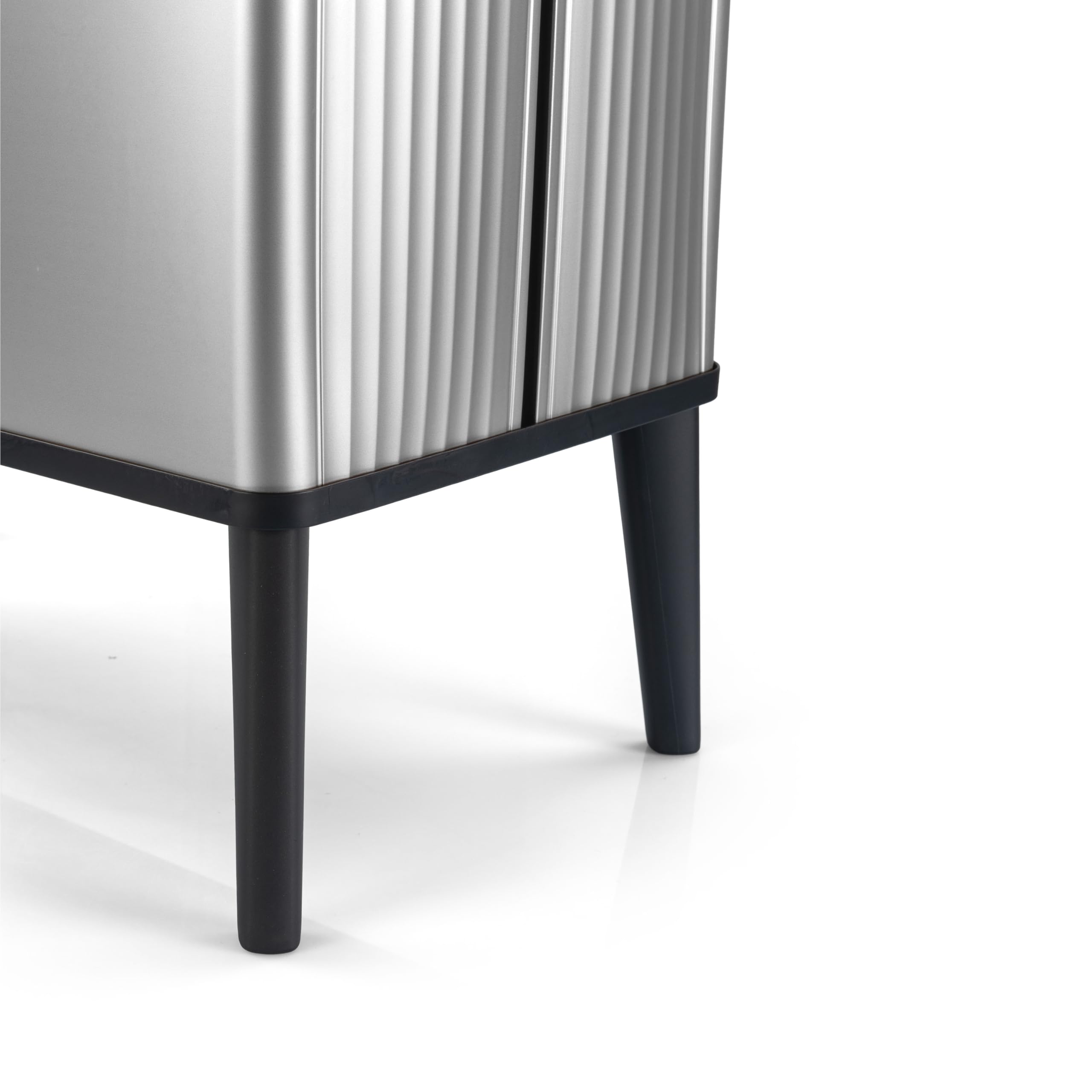 Curver Verto Cubo de basura alto 54 L 43.5x26.5x68.7cm tapa a presión plata perlada