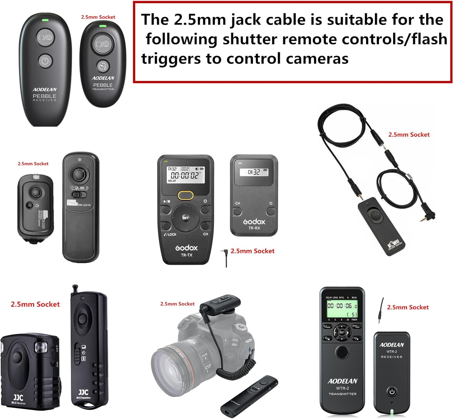 2.5MM-SL2 Shutter Release Cable is Suitable for Leica Camera SL2/SL2S/SL3/SL3S Focusing and Photography Cables It is Suitable for Connecting to Camera Remote Controls Such as JJC/Pixel 221/aodelan