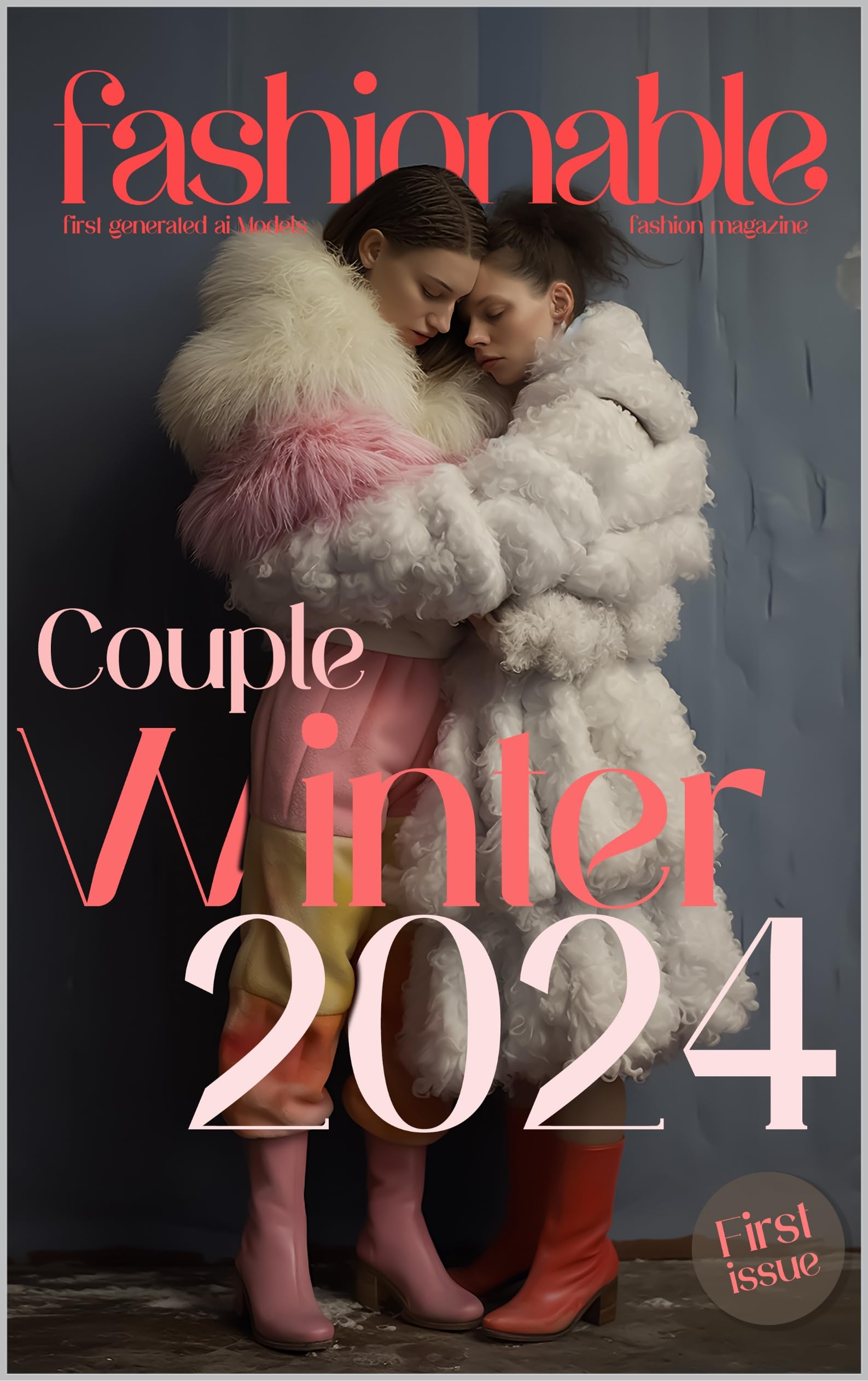 Magazine Mode Hiver Couple 2024 IA technologique art éditorial inspirant