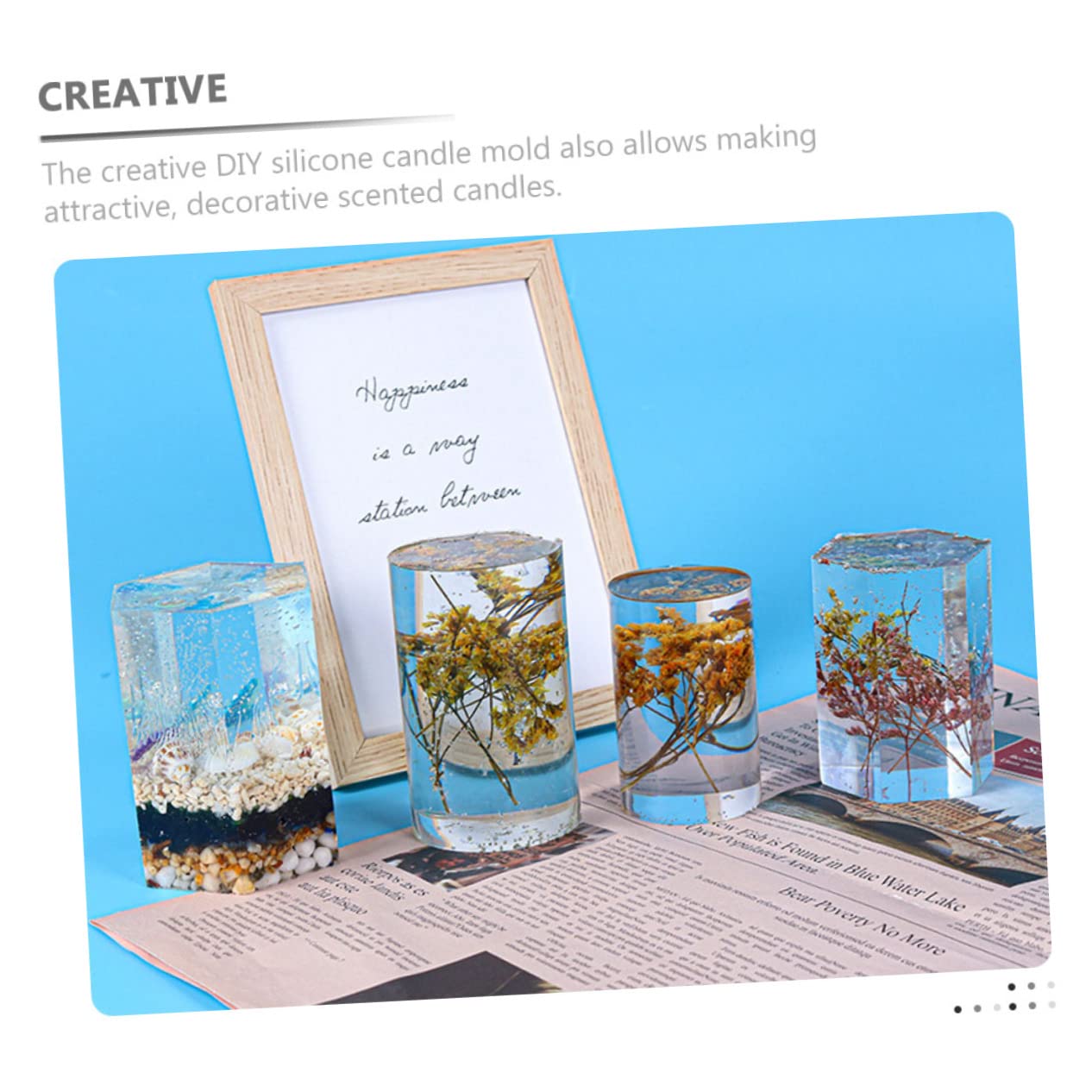 4 Piezas Molde Hexagonal de Silicona, Reutilizable para Velas Diy