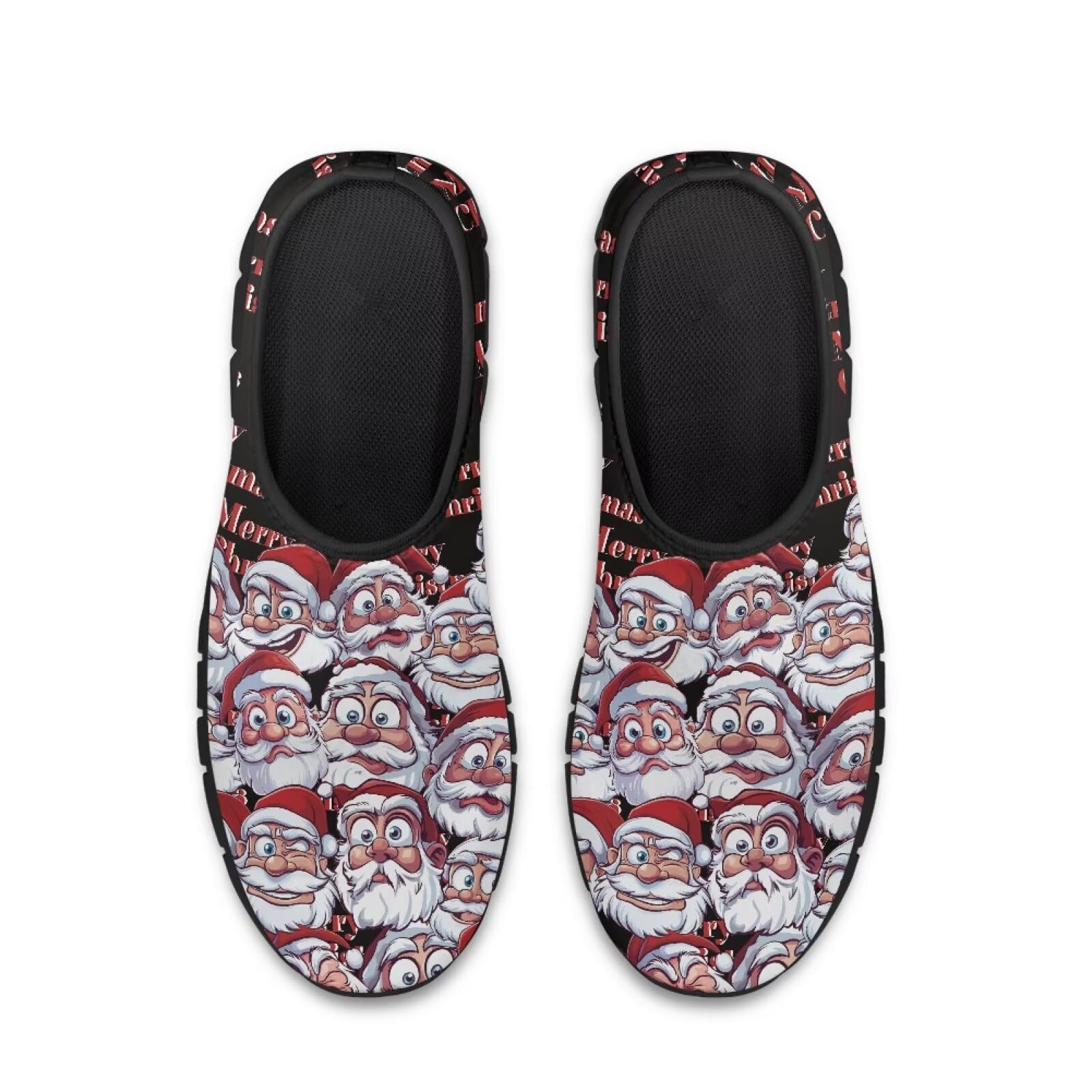 Męskie buty do biegania w mieście, lekkie podparcie łuku, oddychające mokasyny na rower, kemping, spacery, czarna podeszwa, Święty Mikołaj, 39.5 EU