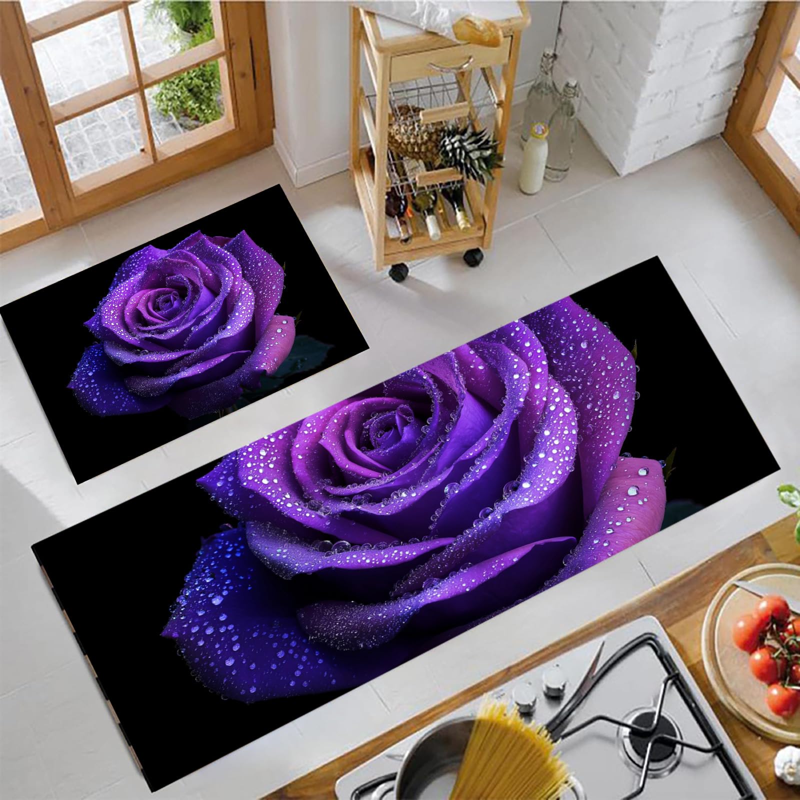 Tapis de cuisine anti-fatigue antidérapant lot de 2 grand format lavable pour sol