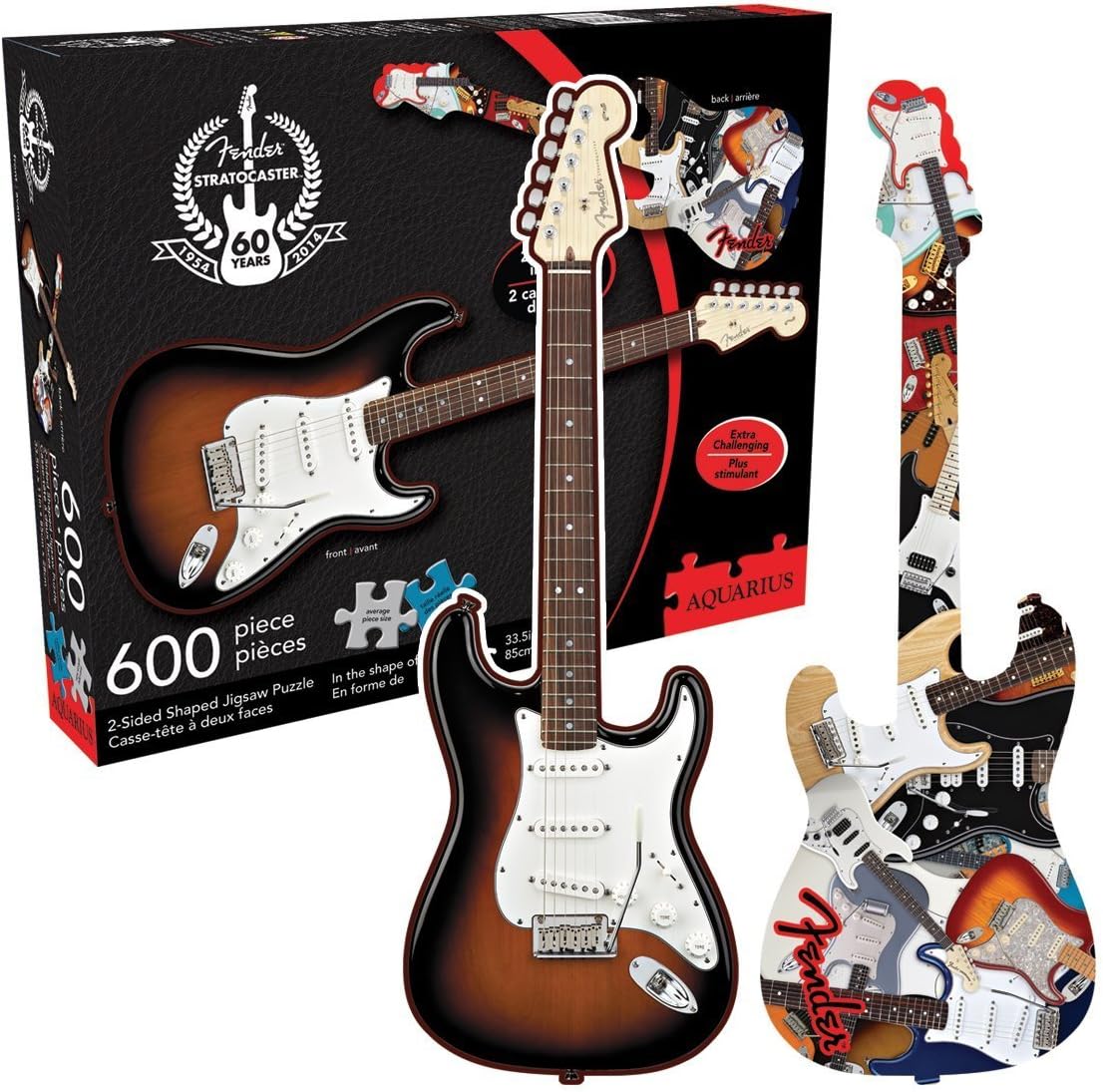 Aquarius Fender- Stratocaster 2 Sided Shaped Puzzle
