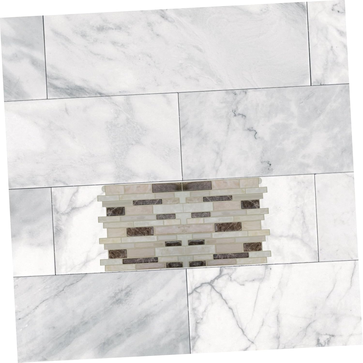 VILLCASE 10pcs Self Adhesive Marble Wall Stickers PVC Tile Decals for Kitchen and Bathroom Oilproof and Scratch Resistant Decor