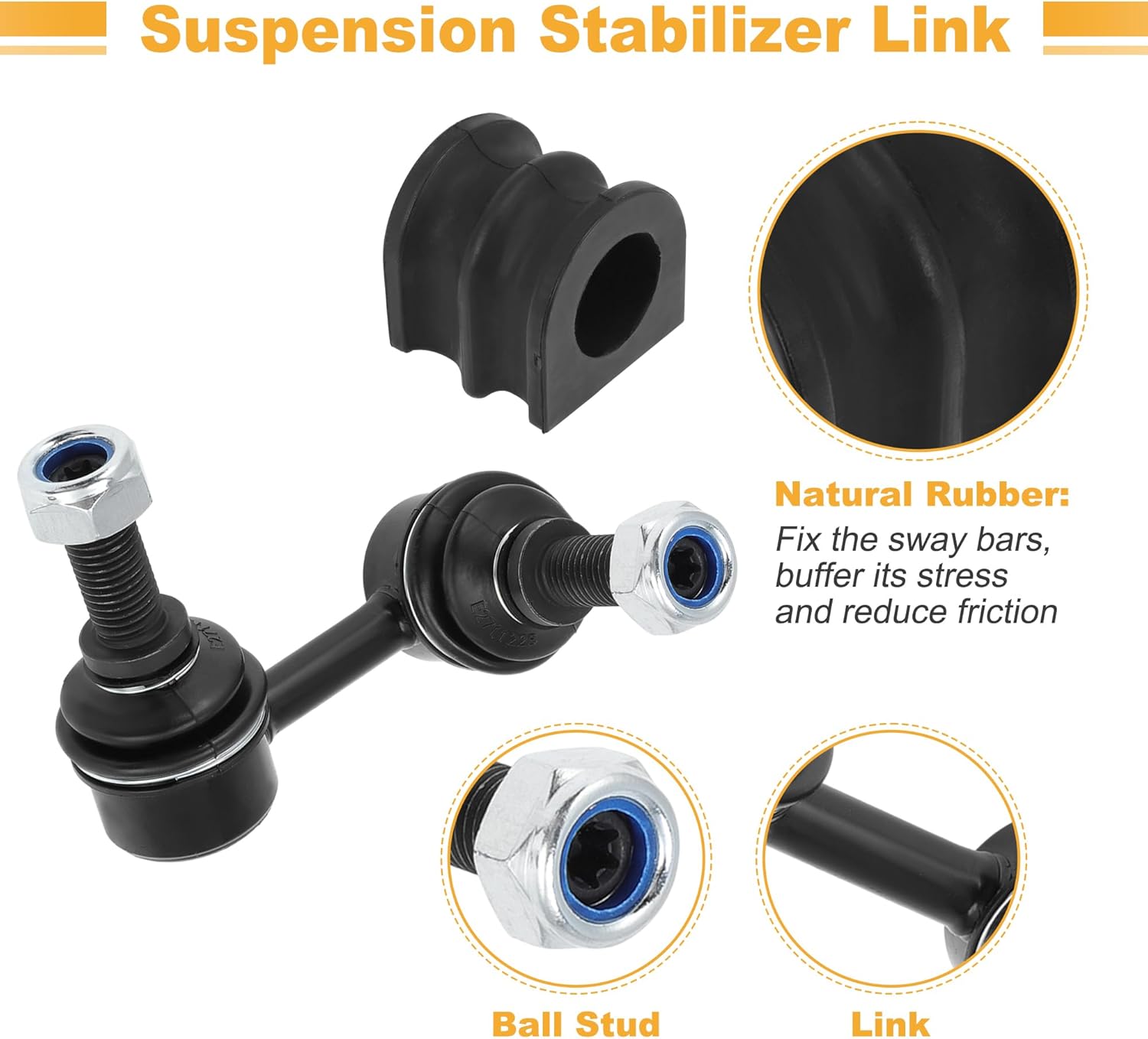 No.K80470/K80471 2pcs Front Sway Bar Links Stabilizer Link Kit Bushings Set for Nissan X-Terra Pathfinder Frontier 2005-2019 for Suzuki Equator 2009-2012 Suspension Kit