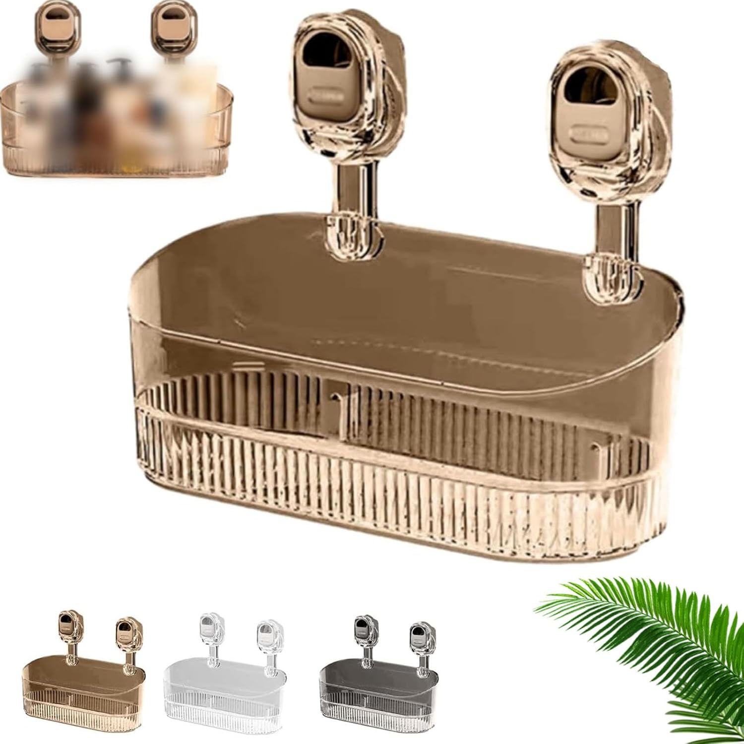 No Drill Corner Wall Shelf Bottom Drain No Drill Bathroom Drain Rack with DrainHole Glacier Pattern Suction Cup