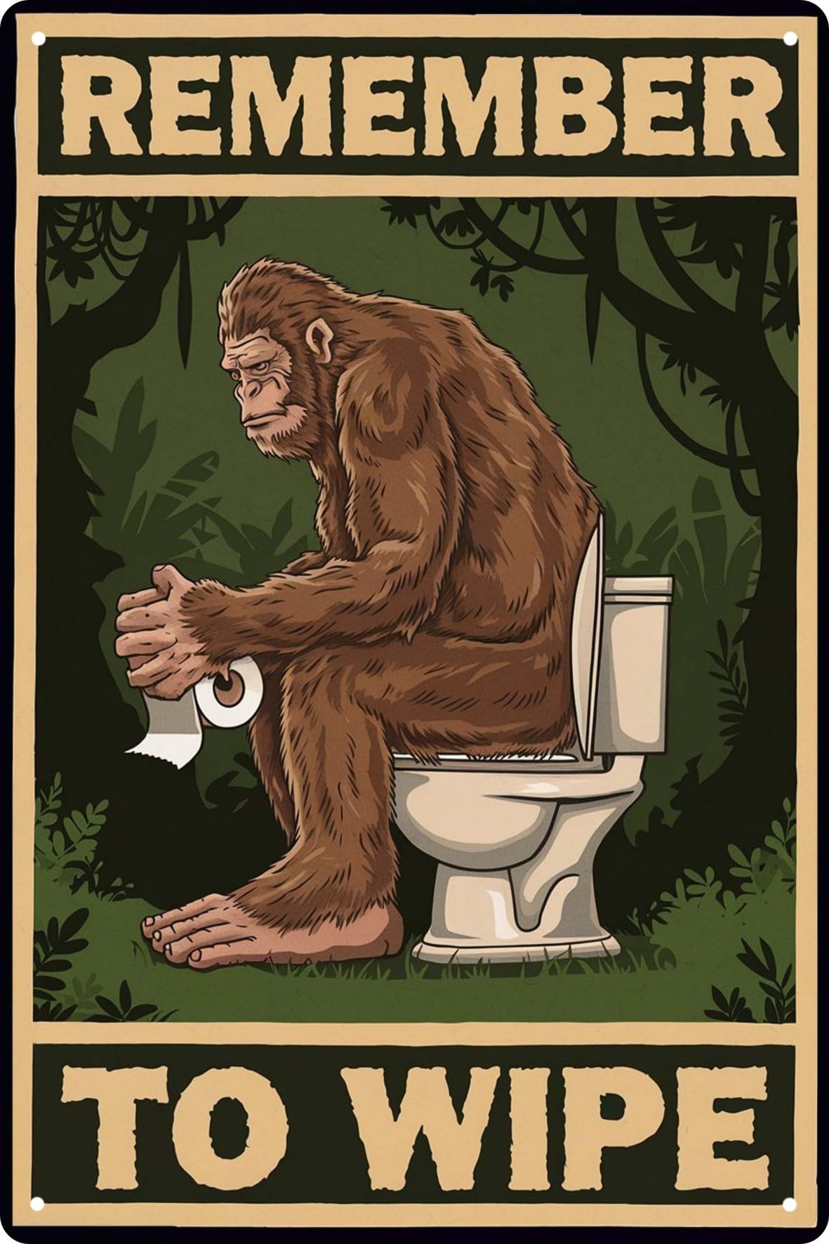 Funny Bathroom Signs Bigfoot Shower Curtain Funny Posters Cool Posters Bathroom Wall Art Funny Bigfoot Remember To Wipe Tin Sign Vintage Bathroom Toilet Wall Decor 8x12 Inch