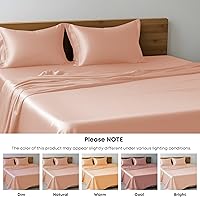 Vista 2 de LINENWALAS - Sábana encimera tamaño Queen, rayón derivado de la seda de bambú, sábana de cama transpirable y refrescante de primera calidad, sábana