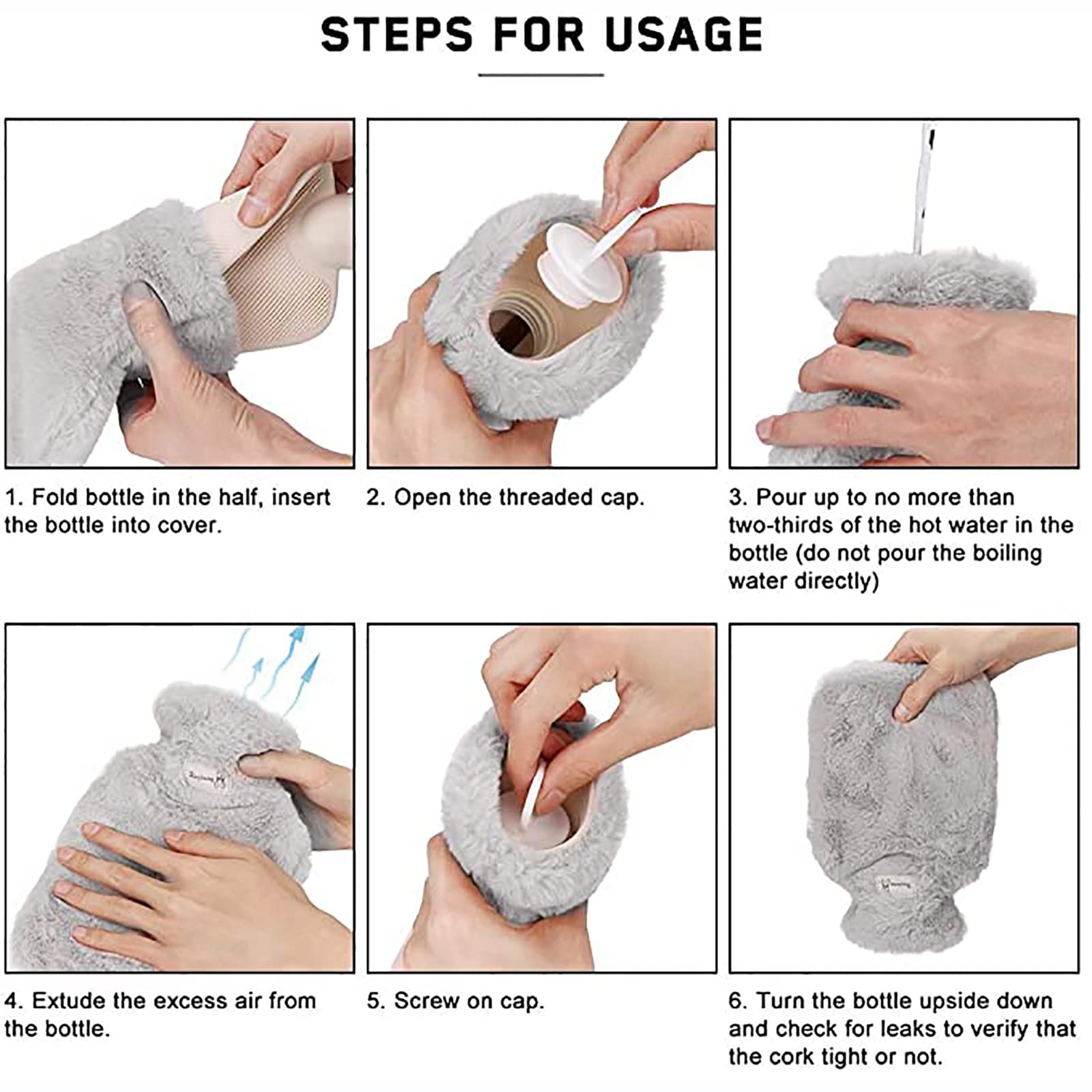 Borsa dell'acqua calda da 3 litri per alleviare il dolore alla schiena, collo, spalle, piedi, sollievo da crampi mestruali, terapia calda e fredda, ottimo regalo per donne e ragazze