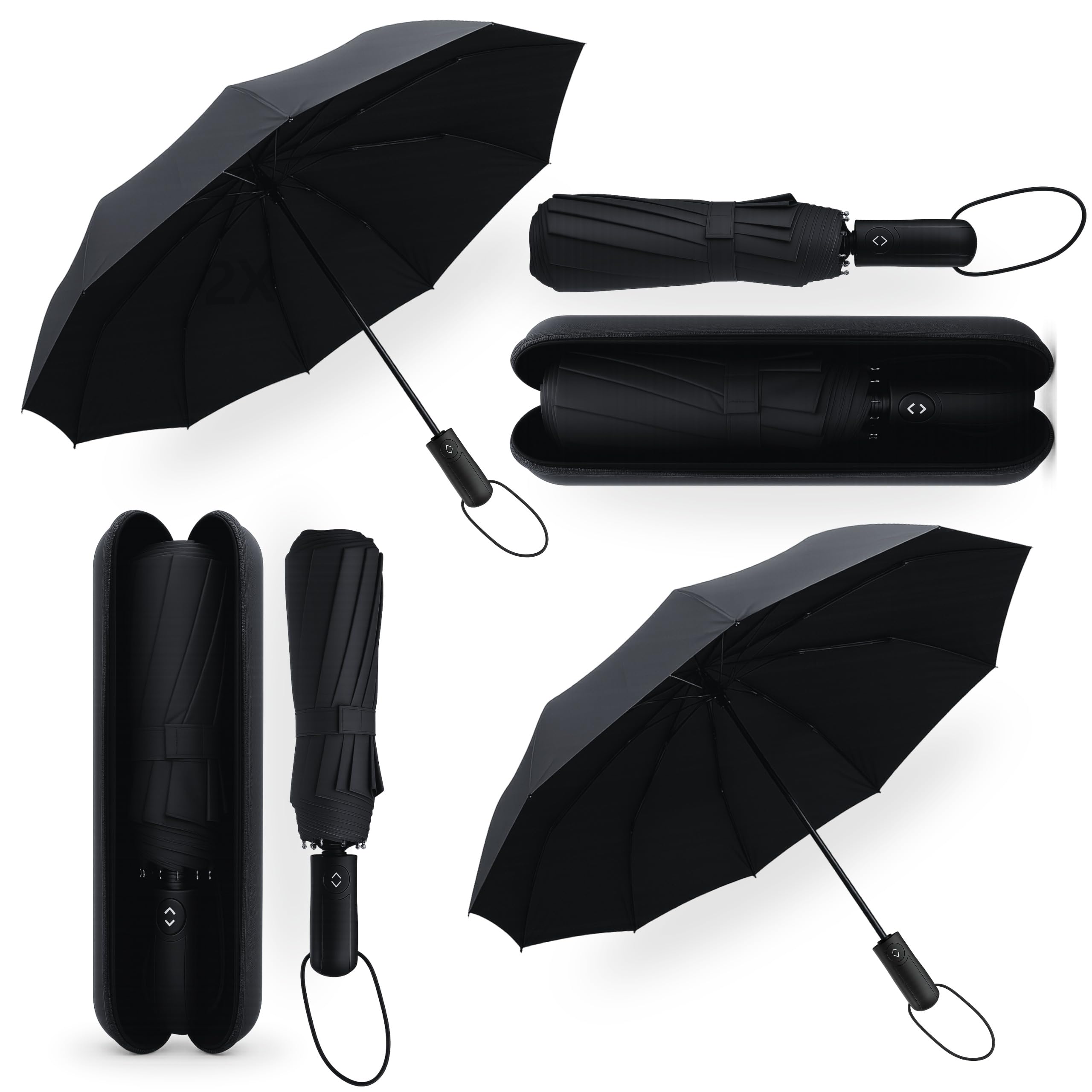Ombrello pieghevole I Ombrello pioggia 3 misure Ø95cm, Ø100cm, Ø105cm | Ombrello antivento, piccolo e leggero I Ombrello da viaggio per uomo e donna I Umbrella automatico apri e chiudi I Drytogo