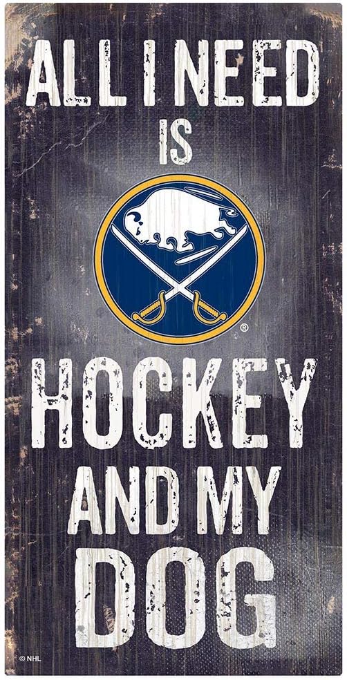 Fan CreationsNHL Buffalo Sabres Unisex Buffalo Sabres Hockey and My Dog Sign, Team Color, 6 x 12