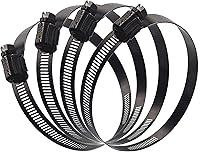 Vista 7 de ISPINNER 4 abrazaderas de manguera de engranaje helicoidal de acero inoxidable ajustable de 4 pulgadas, rango de tamaño de 3.071-4.016 in