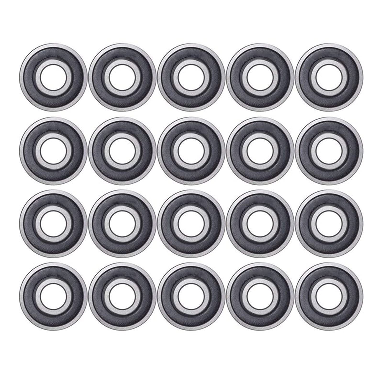 Strumenti per la casa 20 Confezione 608-2RS. Cuscinetto a Sfere - Doppia Gomma sigillata in Miniatura scanalatura a Sfere a Sfere per Skateboard, Pattini in Linea (Color : Silver And Black)