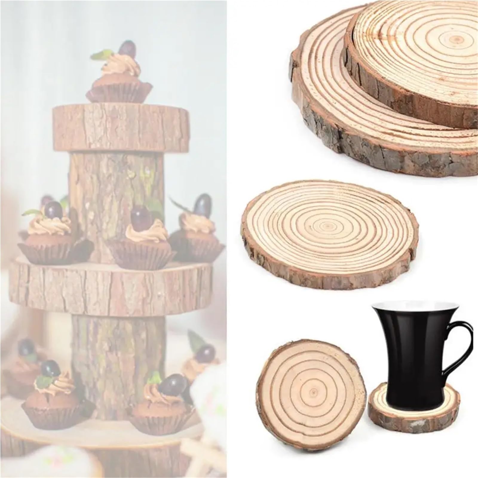 Tappetini Sottobicchieri rotondi in legno naturale, sottobicchieri for tazze, sottobicchieri for tazze da caffè, sottobicchieri in legno fai da te, decorazioni for la casa e la cucina Per Cucina(5cm)