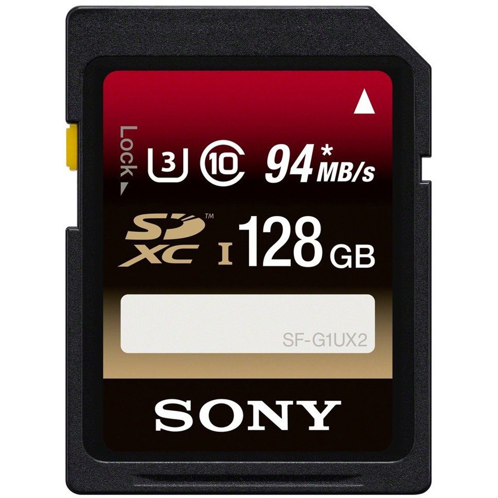 Sony 128GB Class 10 UHS-1/U3 SDXC up to 94MB/s Memory Card