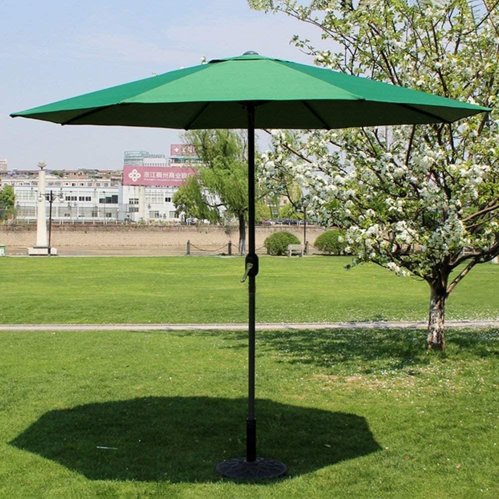 Parasols Market Patio Outdoor Umbrella Garden Lawn Table Sun Canopy Iron Pole Umbrella UV Protective 270cm*250cm (Color : Green)