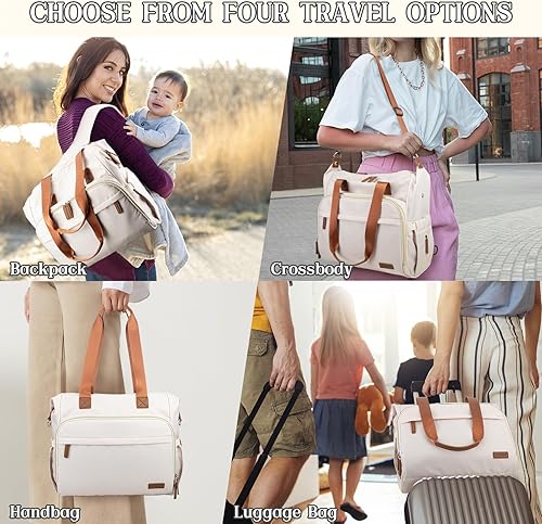 Miniatura 2 de Mochila para pañales, bolsa de pañales de viaje para mamá con correa para el hombro, bolsa de hospital, bolsa de bebé de fin de semana para mamá