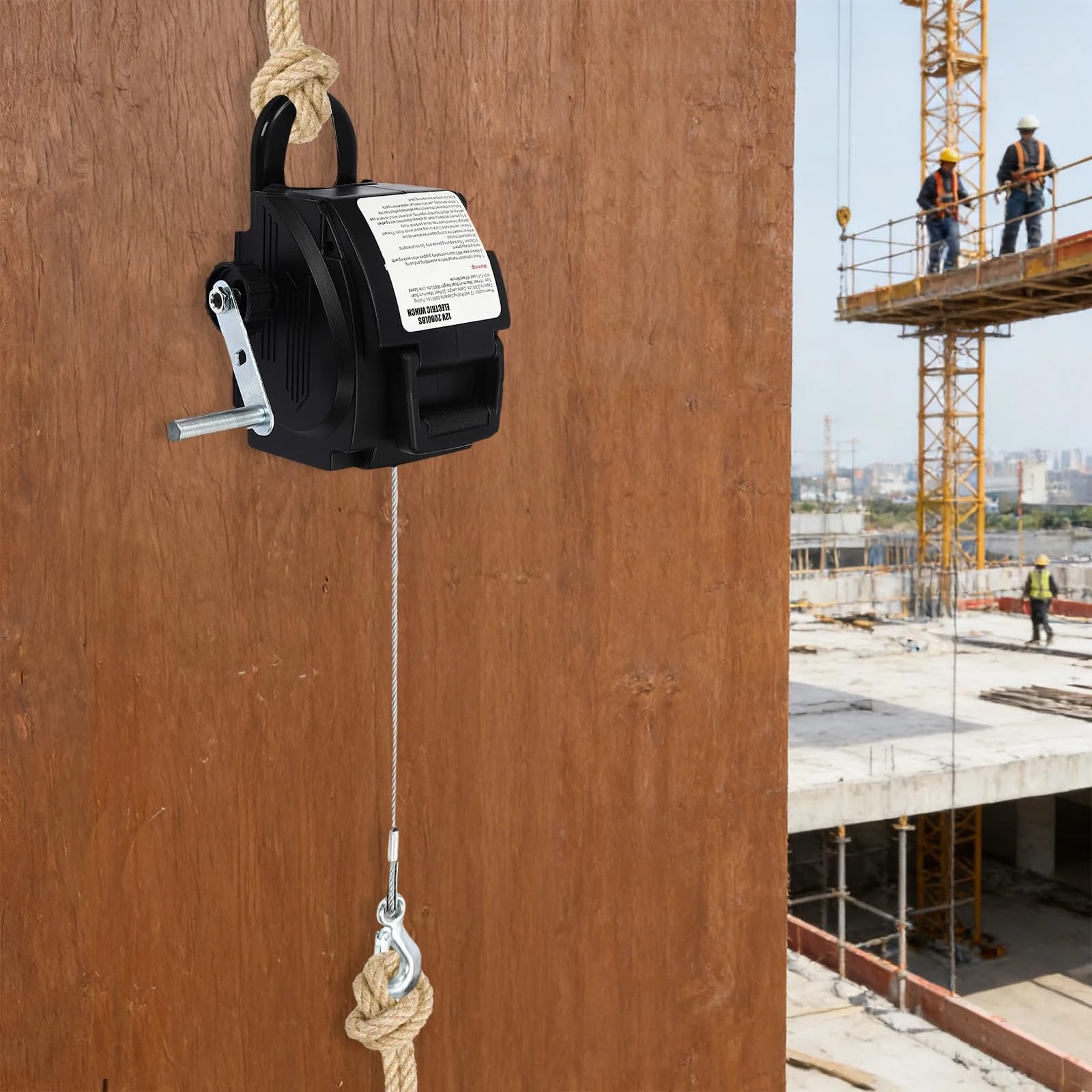 Wciągarka na kable elektryczne Wciągarka elektryczna przenośny wciągnik linowy 9,2 m, podnoszenie stali, do samochodów, przyczep, ciężarówek, jachtów, statków Wciągnik elektryczny