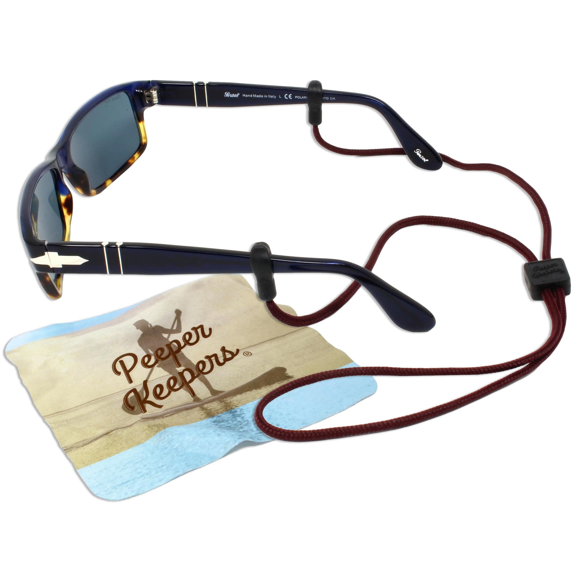 Eyeglass Retainer &amp; Sunglass Holder Supercord Adjustable w/Microfiber Cloth
