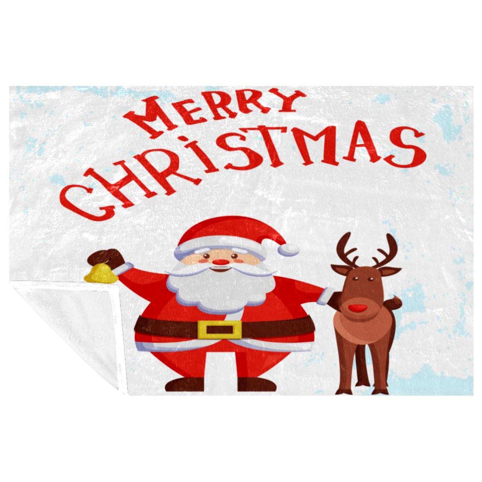 Couverture chaude contre le froid plaid doux Père Noël pour lit